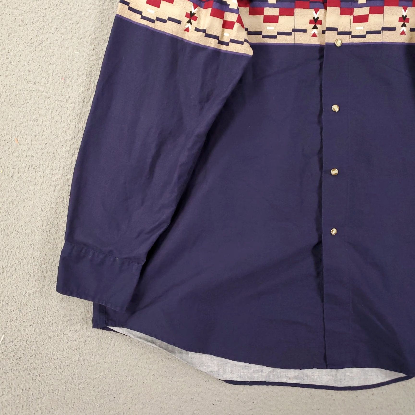 Vintage VINTAGE Express Rider Shirt Mens XL Navy Aztec Western Geometric Cowboy Long Sleeve Button-Up Pockets Size US XL / EU 56 / 4 - 3 Thumbnail