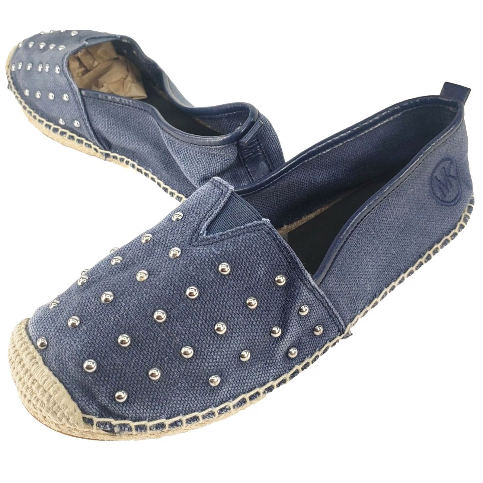 Michael Kors Michael Kors Women's Denim Espadrille Flats 6.5 Blue Denim Studded Flat Womens Size US 7 / IT 37 - 2 Thumbnail