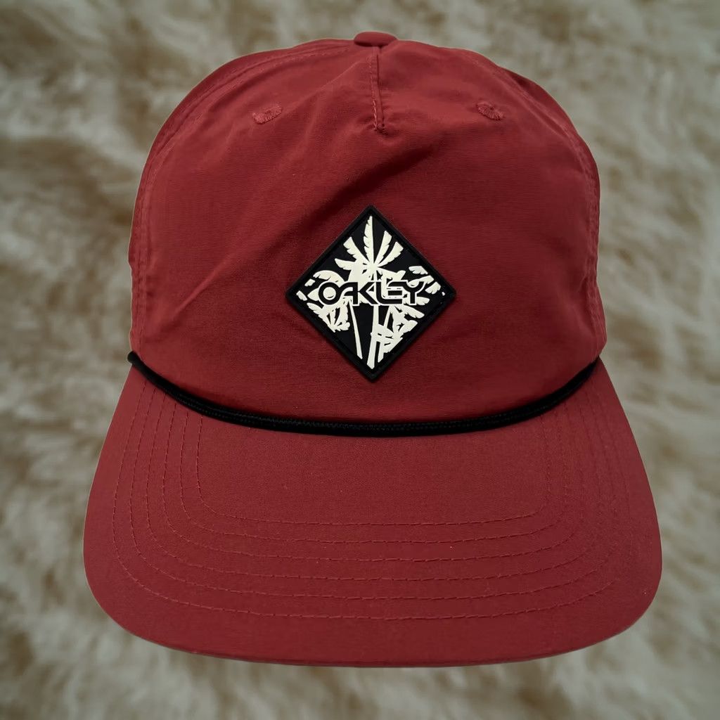 Oakley Oakley Snapback Hat Mens Adjustable Maroon Red Tropical Patch Rope Cap Size ONE SIZE - 1 Thumbnail
