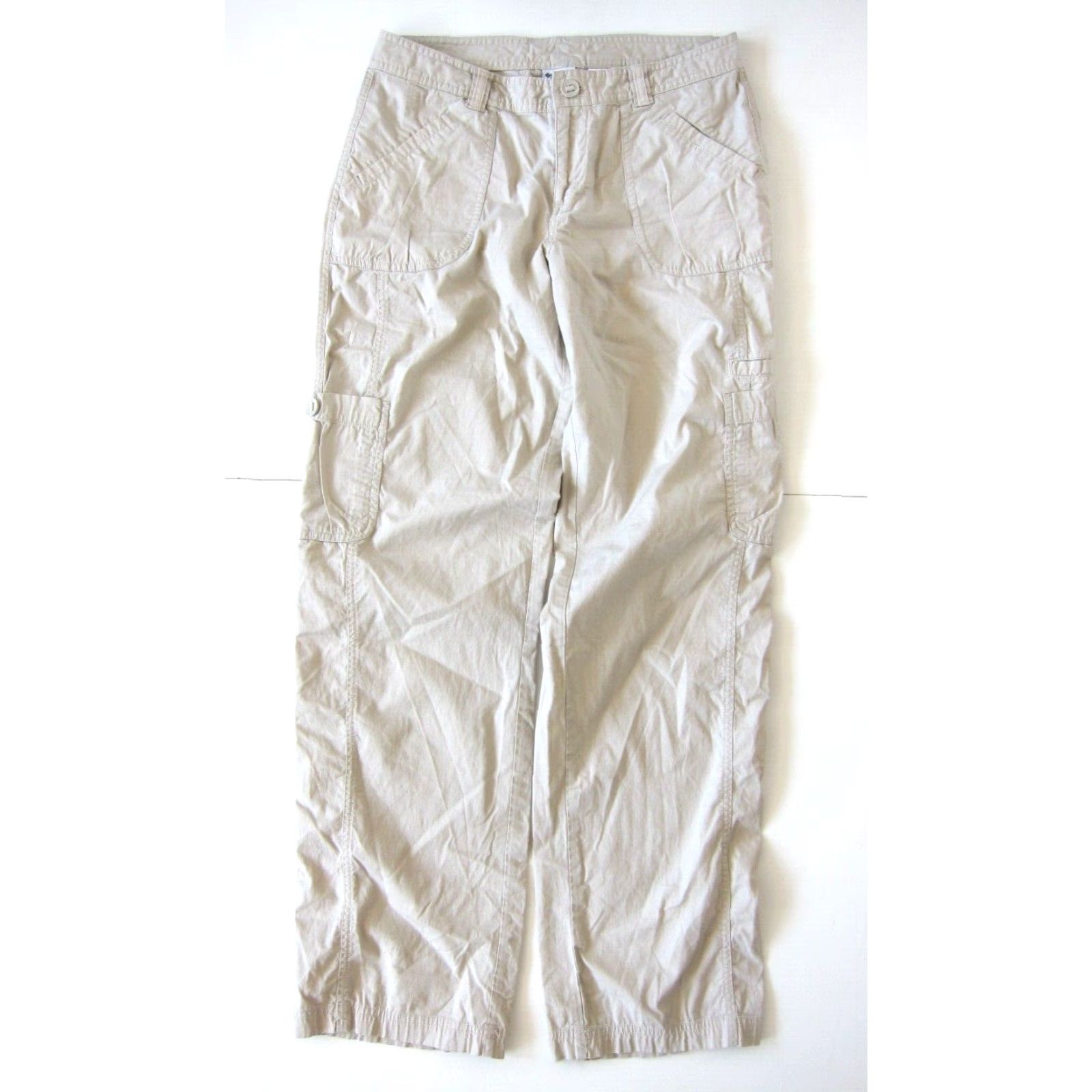 Vintage Columbia Women Pants Cargo Chino Pocket 100% Cotton Brown Beige 6 Size 28" / US 6 / IT 42 - 2 Thumbnail