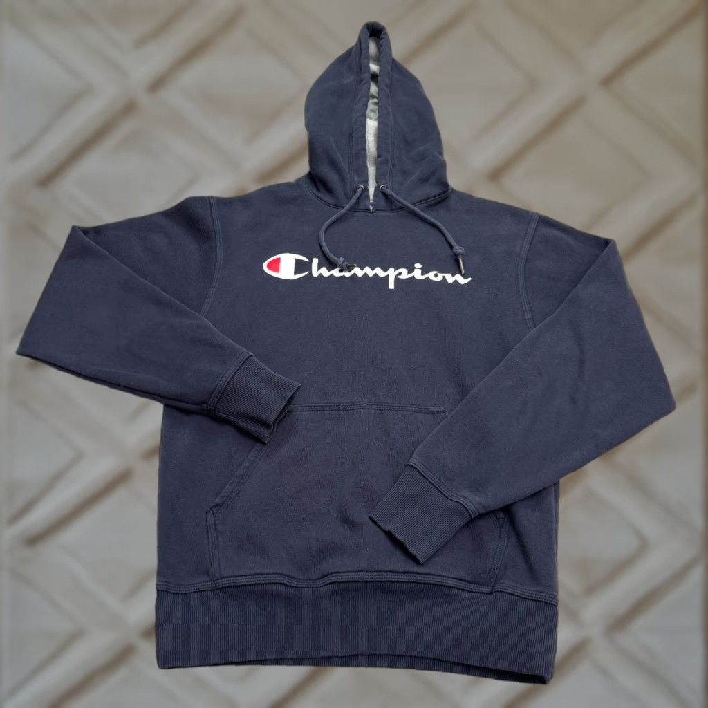 Champion Champion Hoodie Pullover Mens Small Navy Blue Fleece All Seasons Hooded Sweatshirt Sports Activewear Size US S / EU 44-46 / 1 - 1 Thumbnail