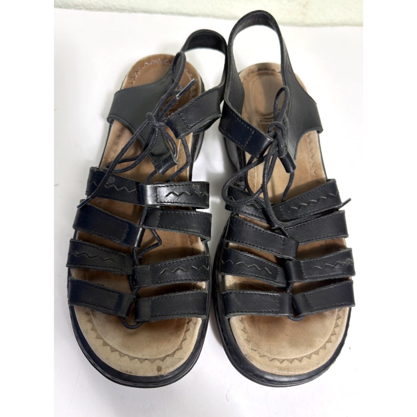 Dansko Dansko Elena Gladiator Sandals Womens Size 38 US 7.5-8 Black Leather Strappy Adjustable Lace Up Casual Shoes Size US 8 / IT 38 - 6 Thumbnail