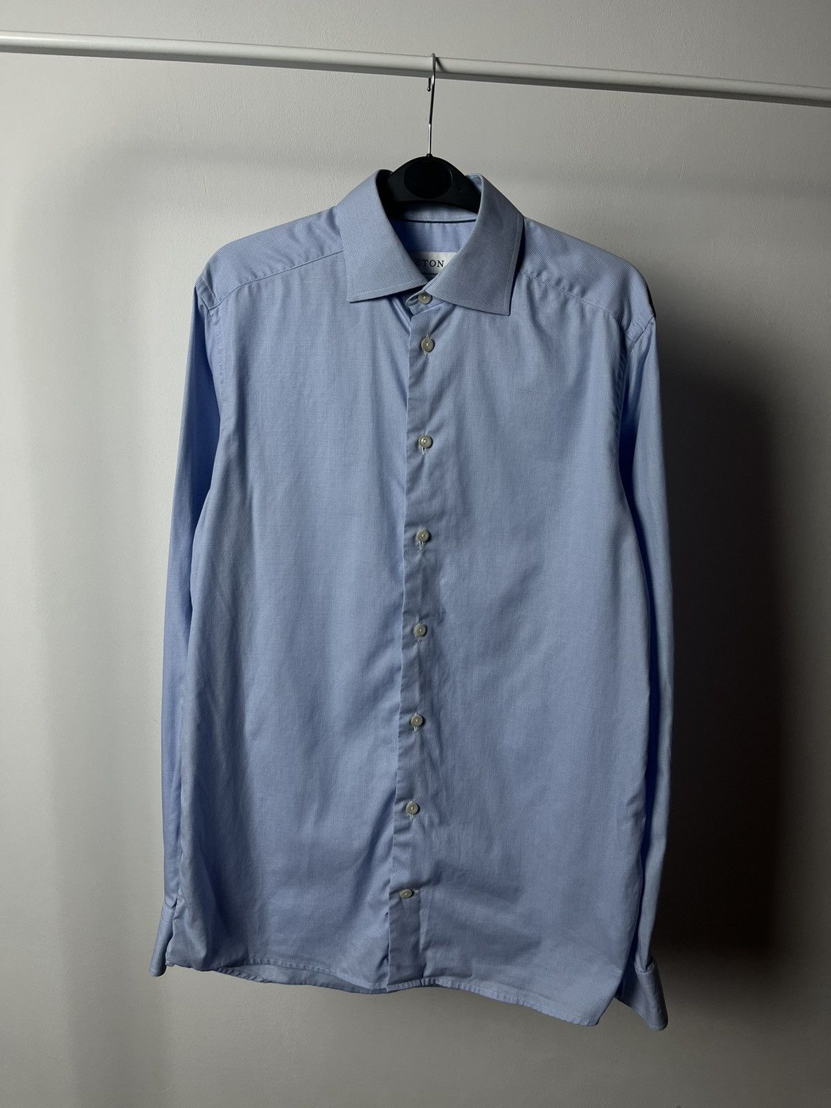 Eton Eton Blue Classic Button Up Long Sleeve Shirt Size US M / EU 48-50 / 2 - 1 Thumbnail