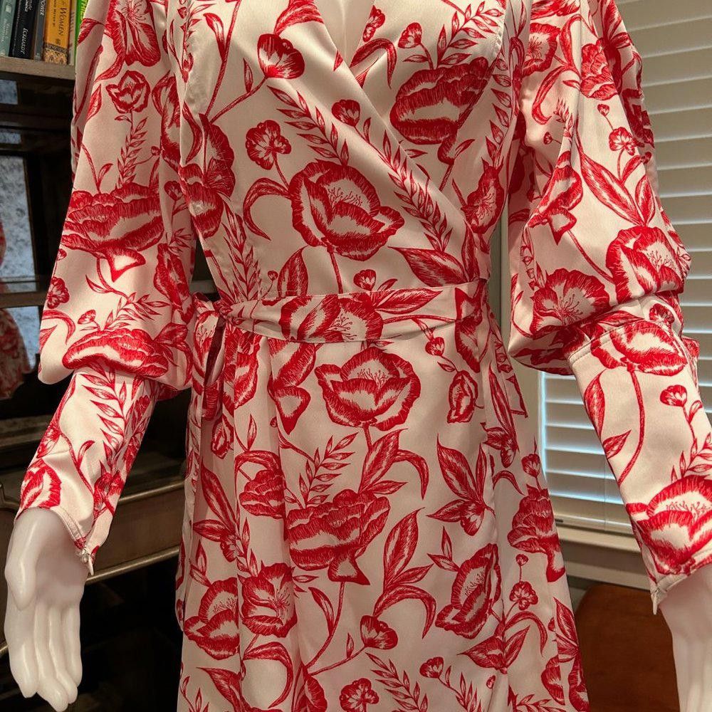 Designer C/MEO Collective OpaCity Dress Ivory Botanic Size L / US 10 / IT 46 - 7 Thumbnail