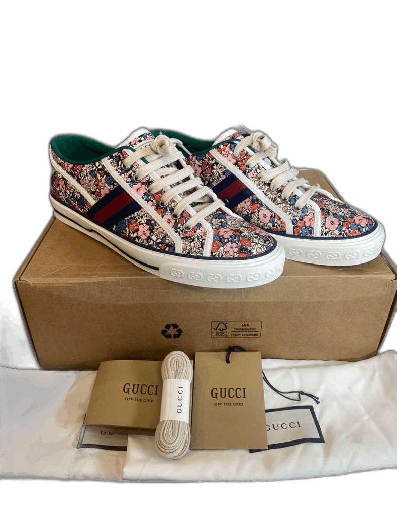 Gucci GUCCI Tennis 1977 Floral Fashion Sneakers Men-2505 Size US 9 / EU 42 - 1 Thumbnail
