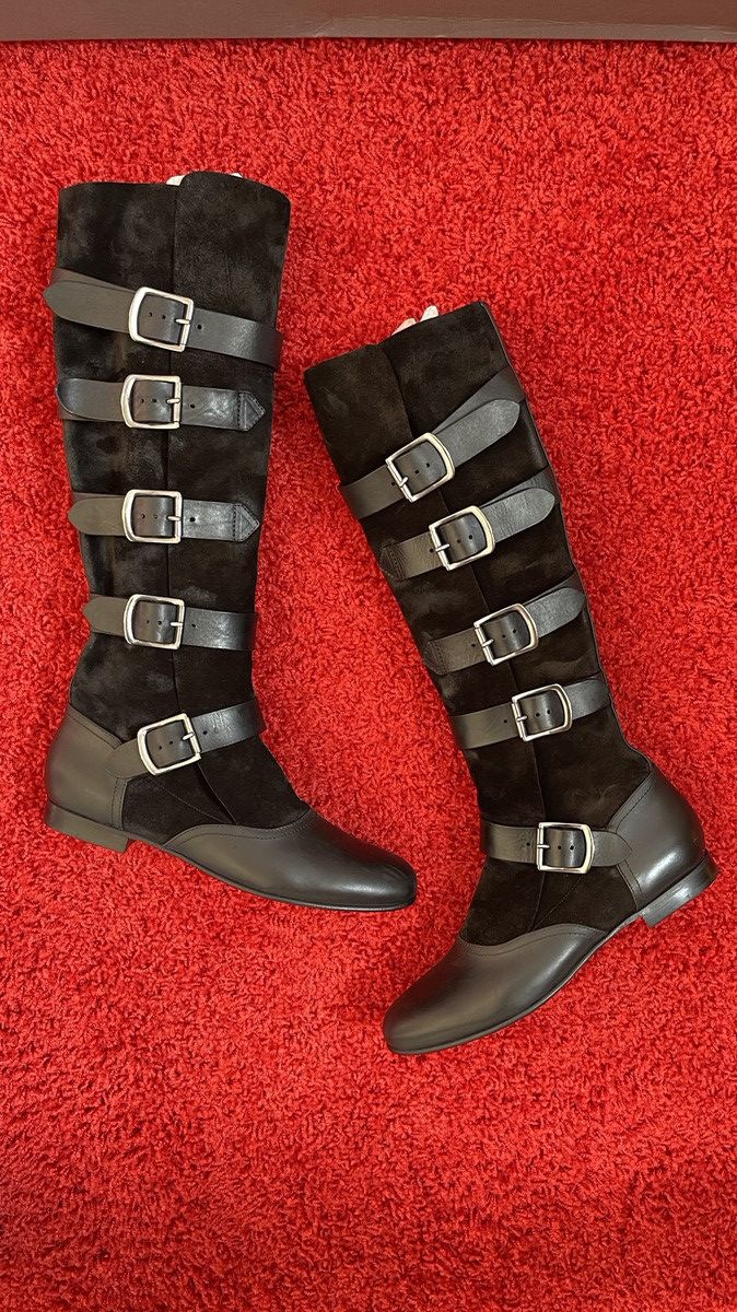 image of Vivienne Westwood Pirate Boots Suede/leather NWT It 36 in Black, Men's