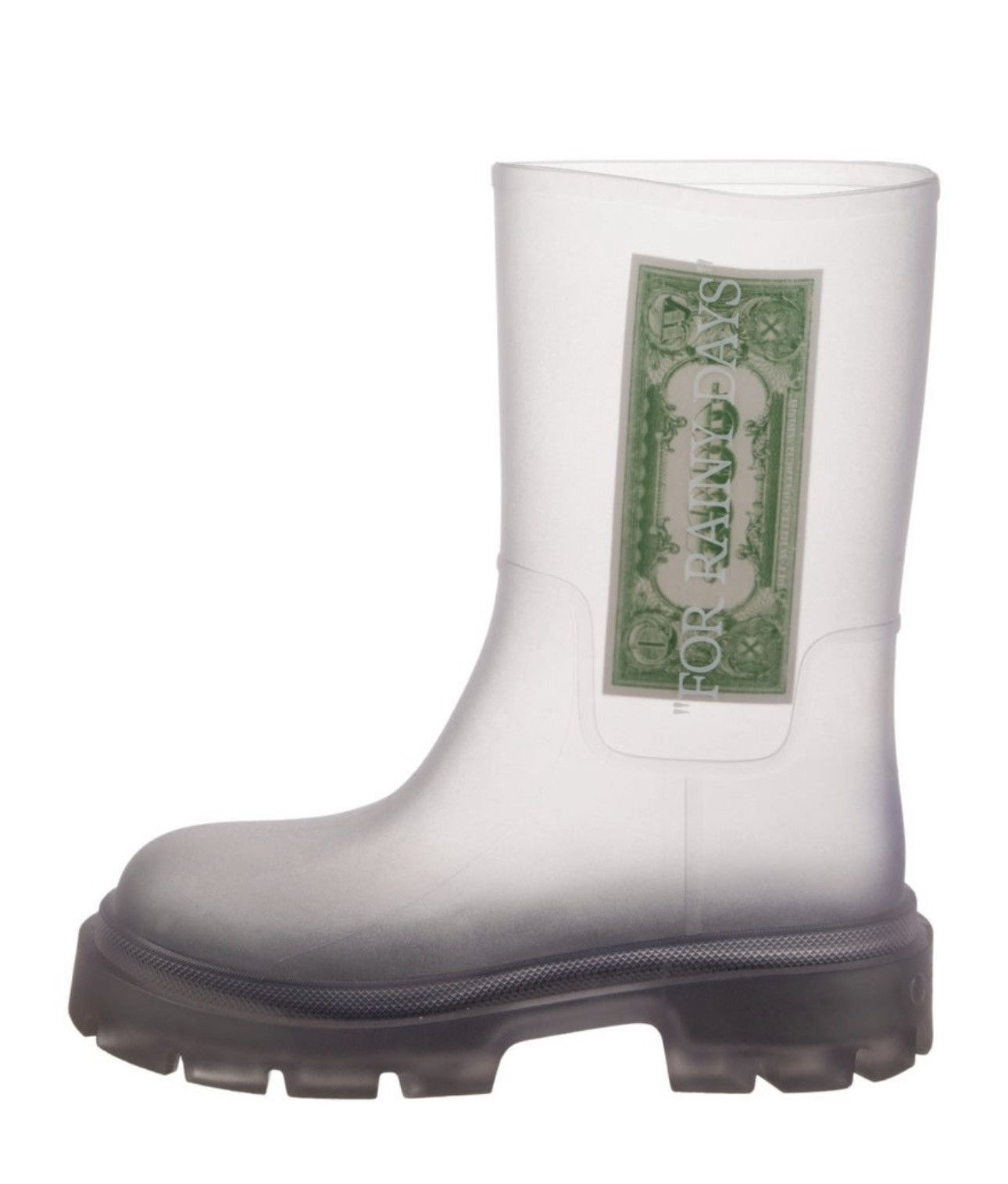 Off-White OFF-WHITE "Reboot Dollar" Rain Boots Transparent 45 US Size US 12 / EU 45 - 1 Thumbnail