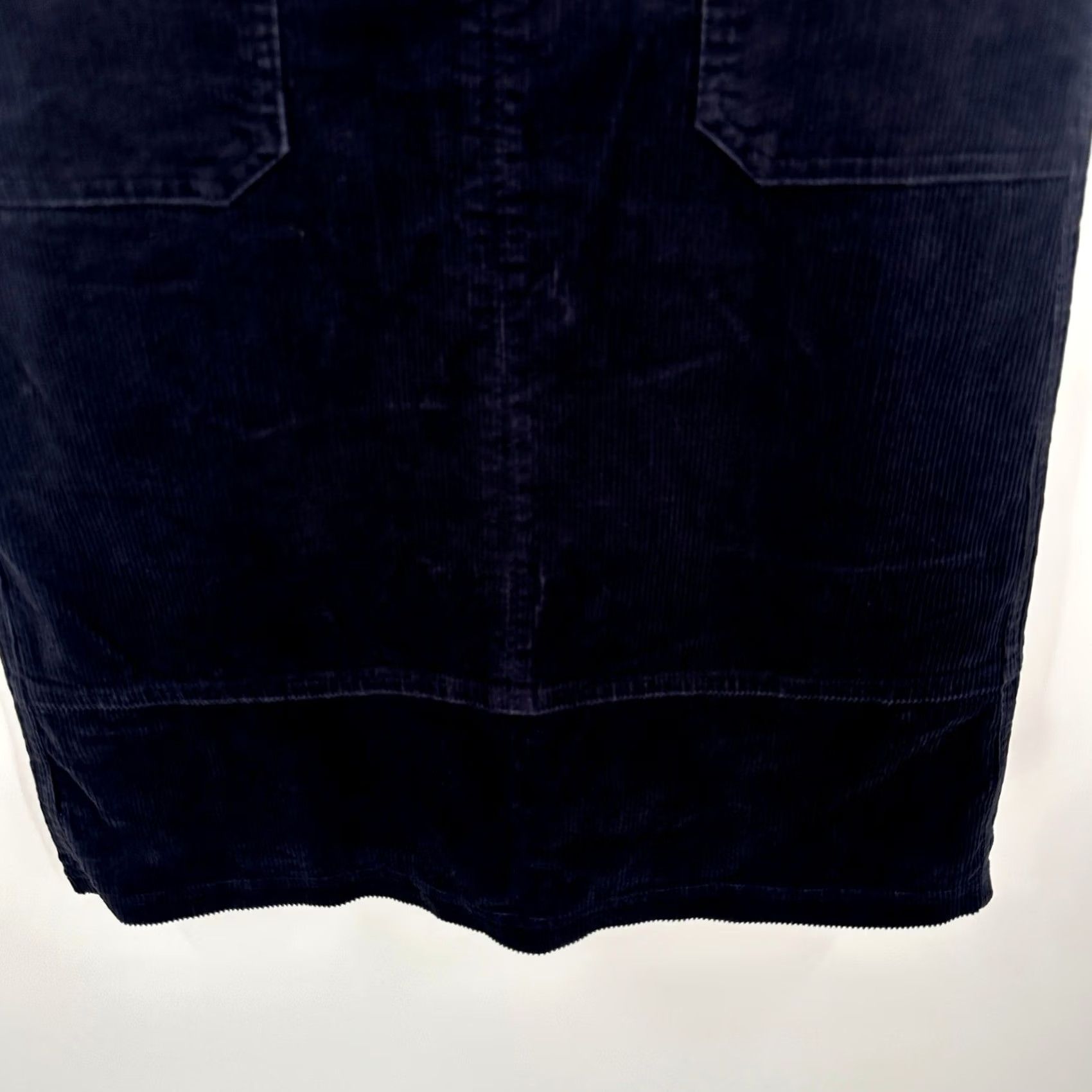 Boden Boden Corduroy Skirt Navy Blue Knee Length 2P Pockets Zip Front Midi Skirt Womens Workwear Casual Fall Winter Spring Vintage No Size 26" / US 2 / IT 38 - 3 Thumbnail