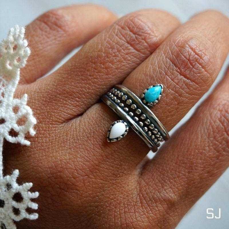 Other Native American Bipana Turquoise Ring, Genuine Sterling Silv Size ONE SIZE - 4 Thumbnail