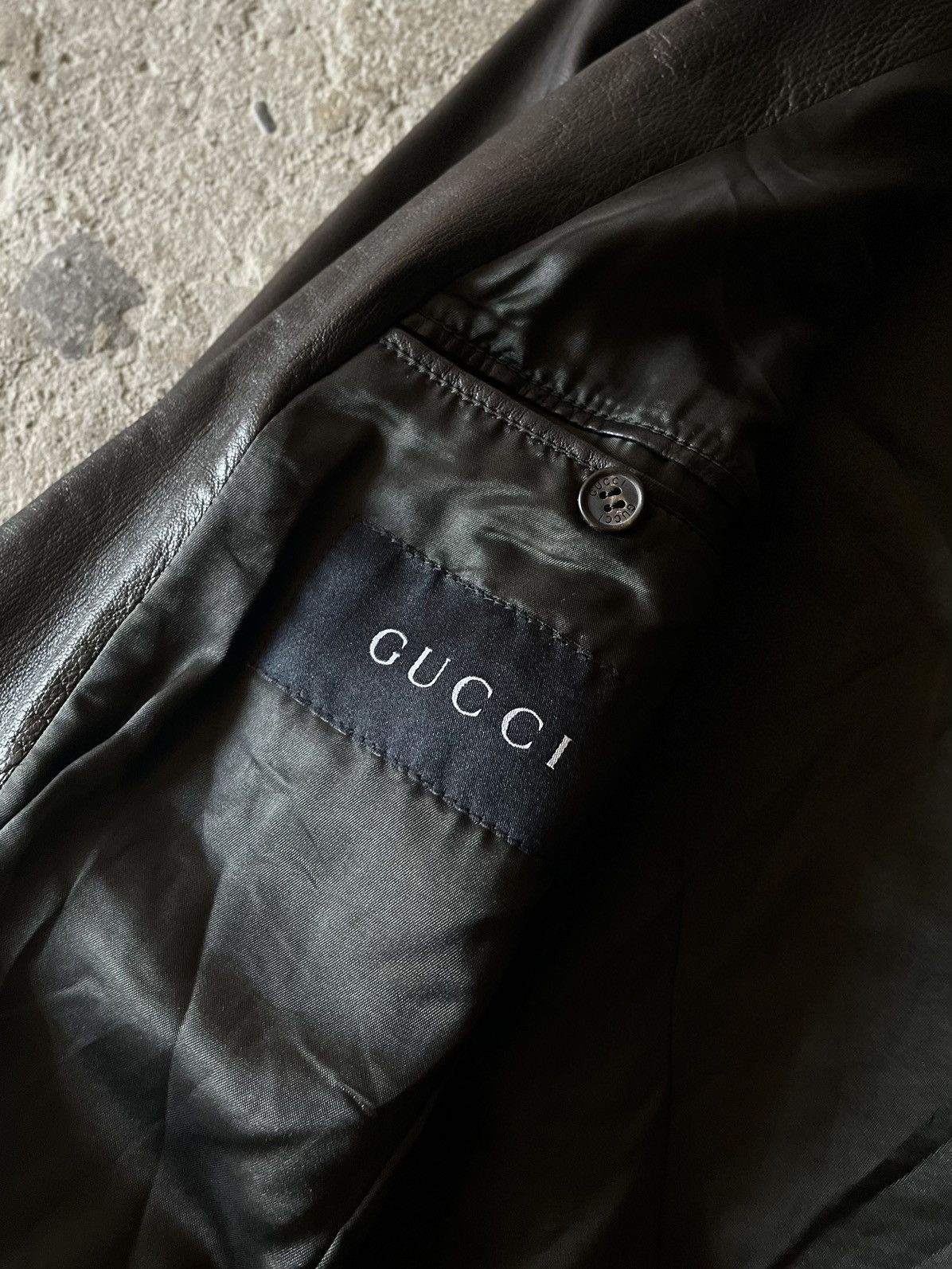 Gucci × Tom Ford Gucci - Tom Ford - 1997 - Leather Tailored Jacket Size US M / EU 48-50 / 2 - 13 Thumbnail