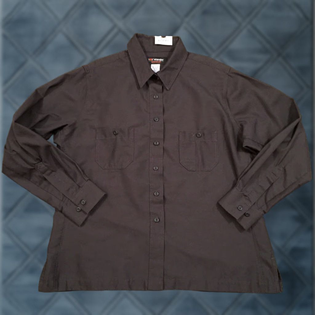 Wrangler Wrangler Shirt Womens XL Gray Long Sleeve Button Up Pockets Workwear Shirt XL Gray Wrangler Women Button-Up Shirt Size XL / US 12-14 / IT 48-50 - 1 Thumbnail