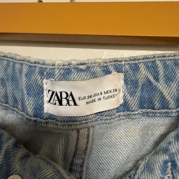Zara ZARA High-Rise Panel Detail Straight Jeans Light Wash Size 6 Size 28" / US 6 / IT 42 - 5 Thumbnail
