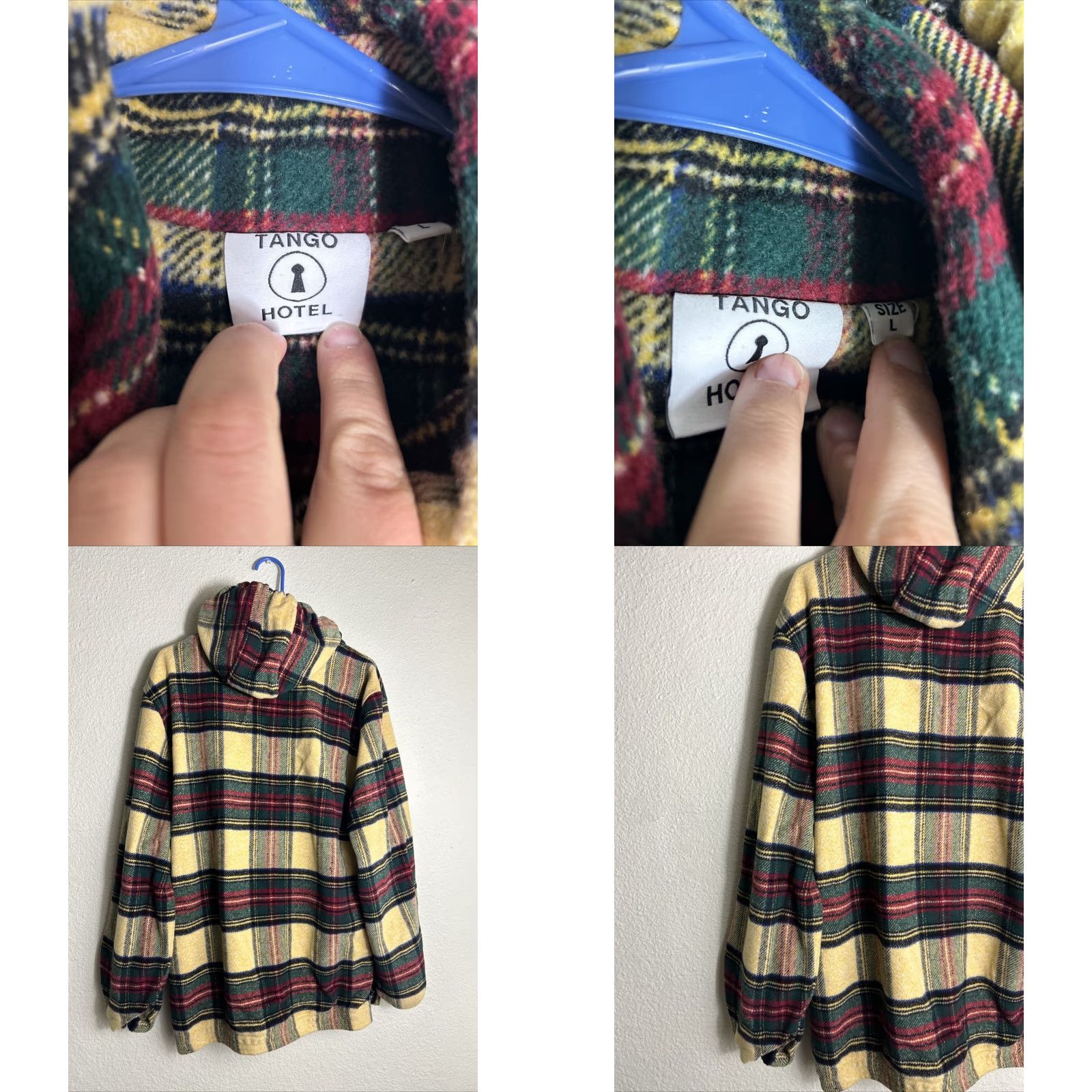 Vintage VINTAGE Tango Hotel Mens Large Pullover Hoodie Plaid Zip Side Pouch Pocket Street Wear Size US L / EU 52-54 / 3 - 9 Thumbnail