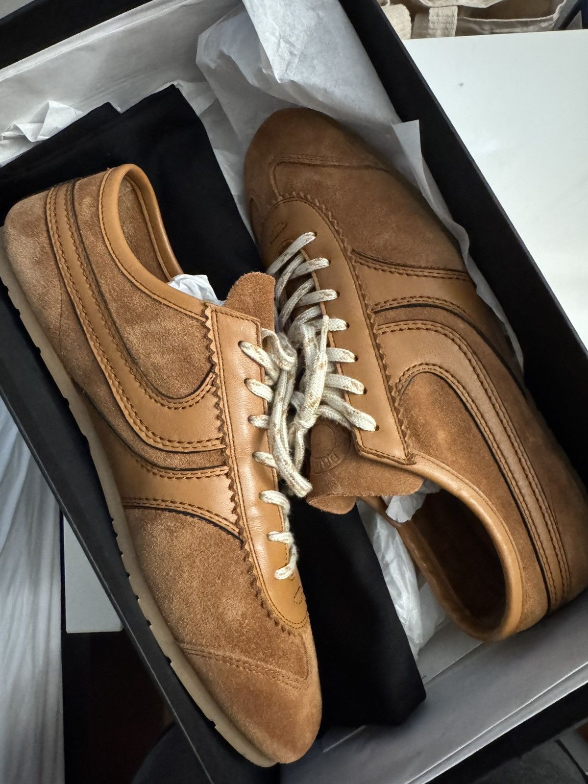 Dries Van Noten Dries Van Noten Tan Suede Sneakers Size US 9 / EU 42 - 1 Thumbnail