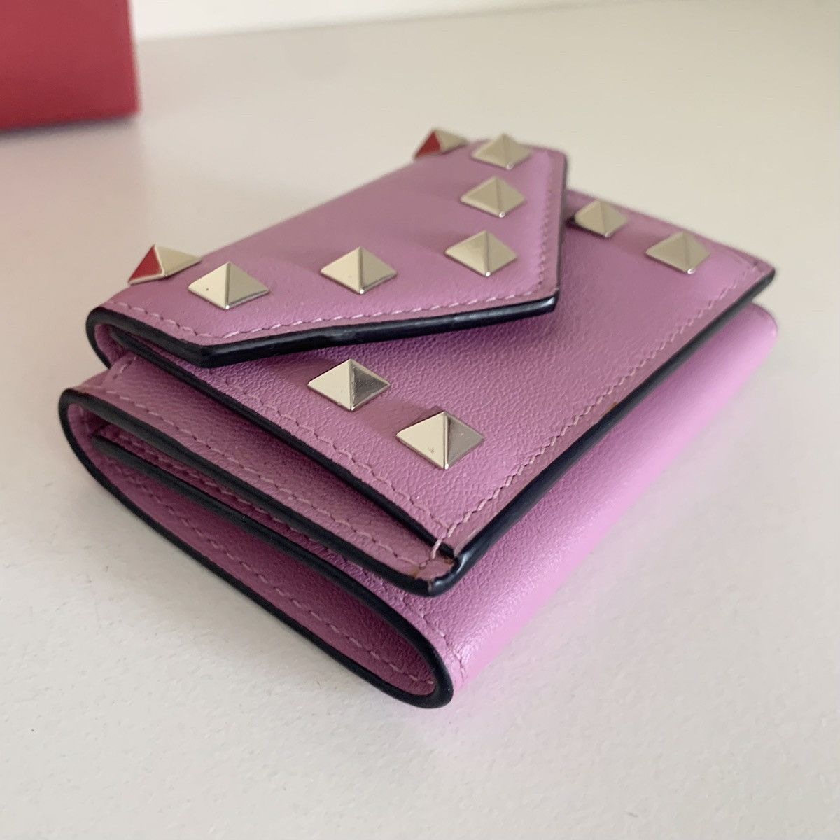 Valentino Pink rockstud trifold wallet Size ONE SIZE - 16 Thumbnail