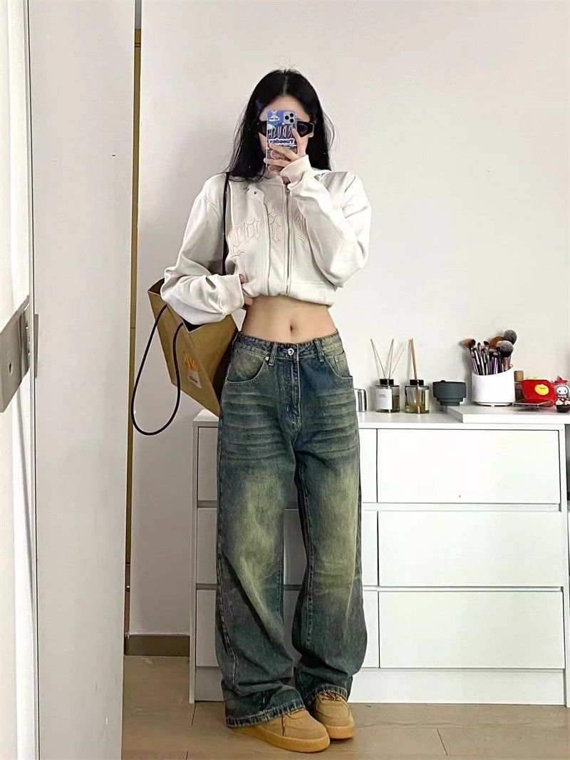 Designer × Vintage Deeptown Y2k Baggy Wide Leg Jeans Women Size 25" / US 0 / IT 36 - 2 Thumbnail