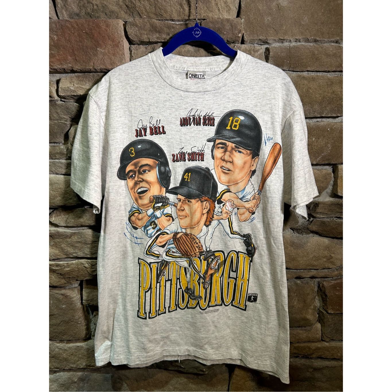 vintage 1994 pittsburgh pirates all over print caricature sh