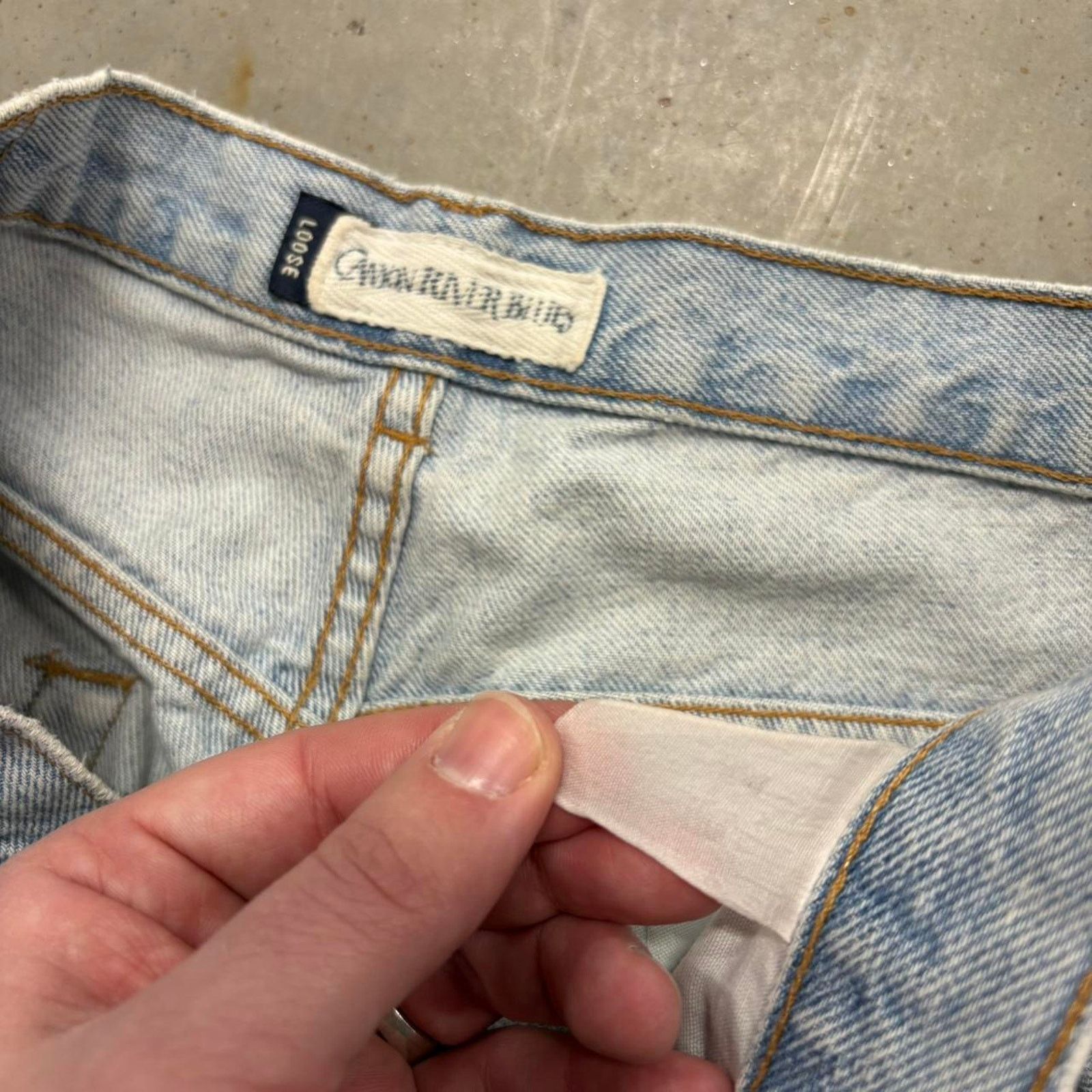 Japanese Brand × Vintage Crazy Vintage Y2K Canyon River Blues Loose Baggy Denim Jeans Size US 34 / EU 50 - 7 Thumbnail