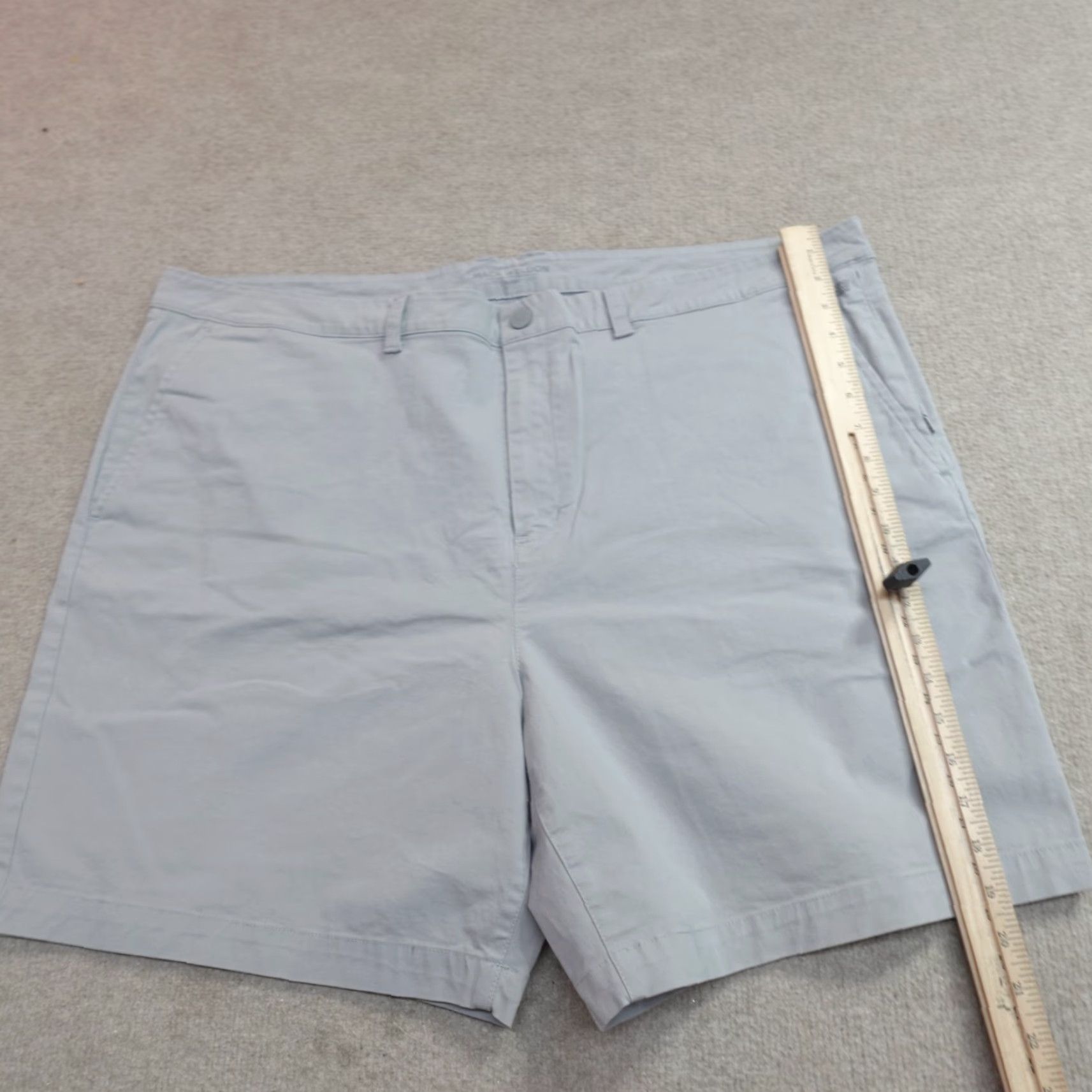 Vintage Mack Weldon Shorts 44 Gray Chino Solid 7" Cotton Blend Regular Men Size US 44 / EU 60 - 2 Thumbnail