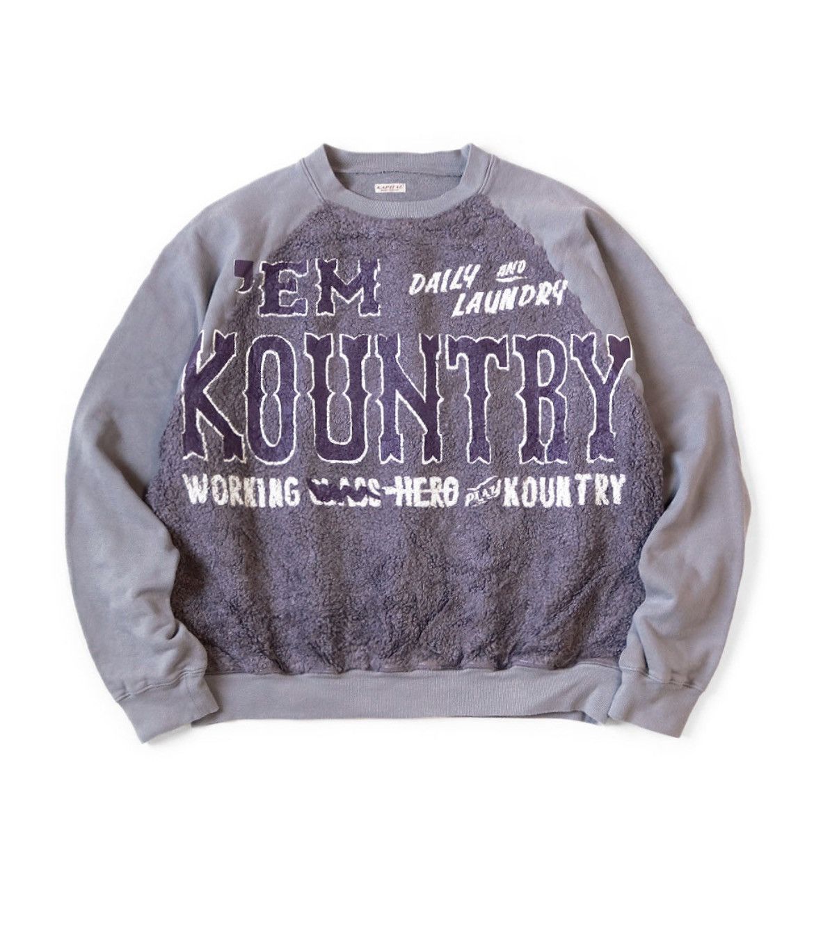 image of Kapital Fur Grizzly Kountry Sweatshirt Crewneck Size 4 in Purple, Men's