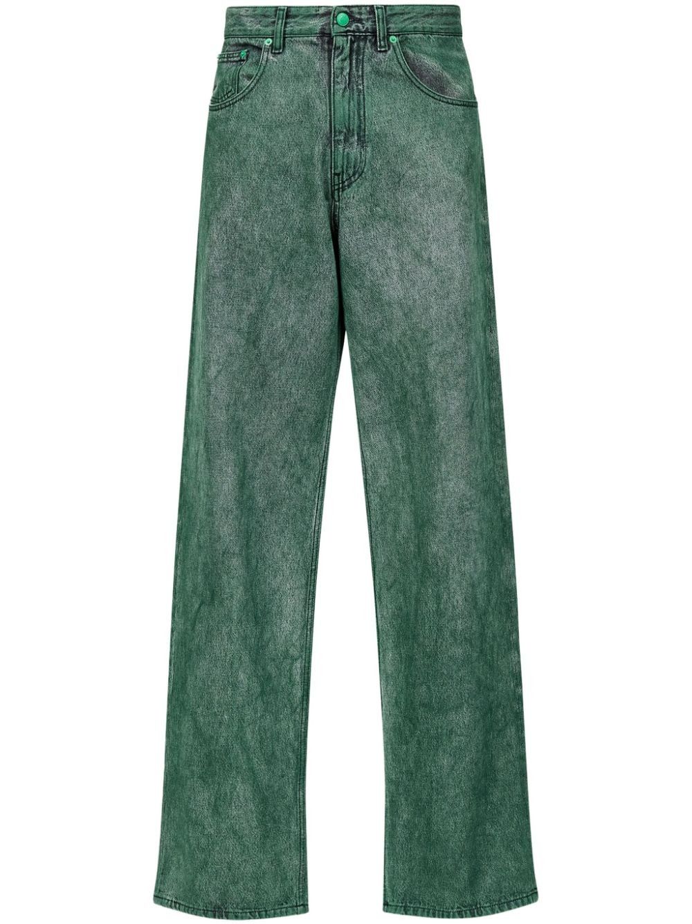 oc11z0925 Logo Patch Straight-leg Jeans in Green