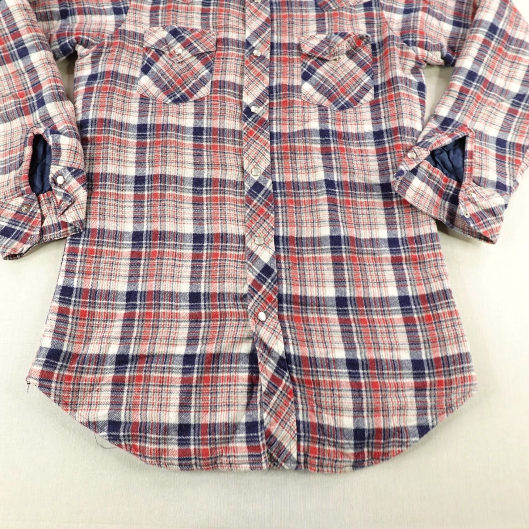 Vintage VINTAGE Miller Shirt Men Small Red Plaid Flannel Quilted Western Pearl Snap Size US S / EU 44-46 / 1 - 4 Thumbnail