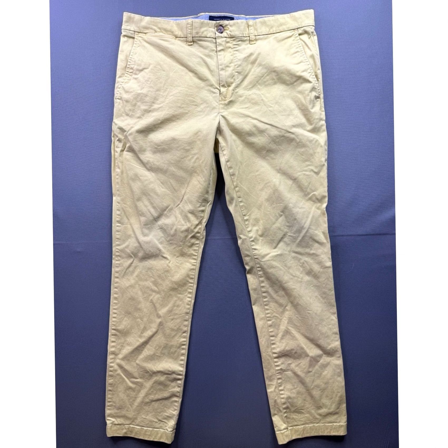 Tommy Hilfiger Tommy Hilfiger Slim Fit Chino Pants Mens Tan Khaki 36/32 Stretch 4-Pocket Logo Embroidered Size US 36 / EU 52 - 2 Thumbnail