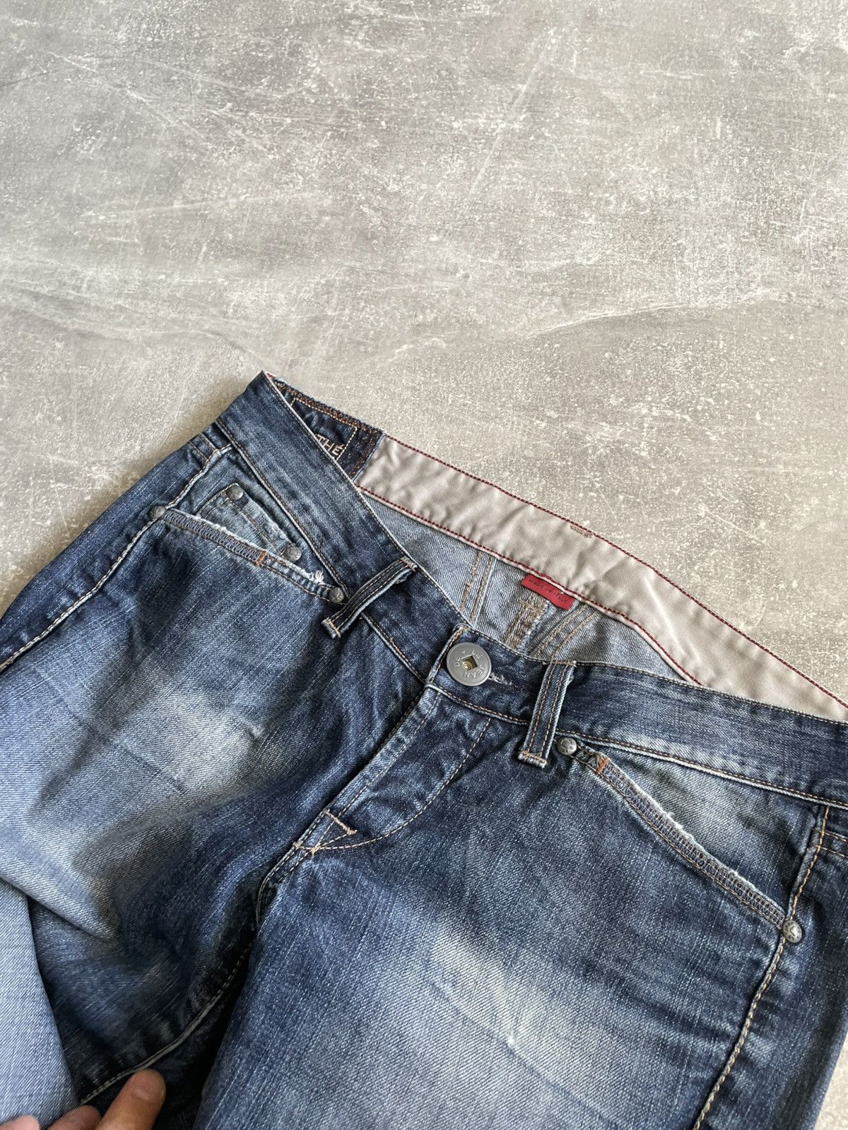 Marithe + Francois Girbaud Vintage Marithe Francois Girbaud Blue Washed Flare Jeans pan Size 30" / US 8 / IT 44 - 5 Thumbnail