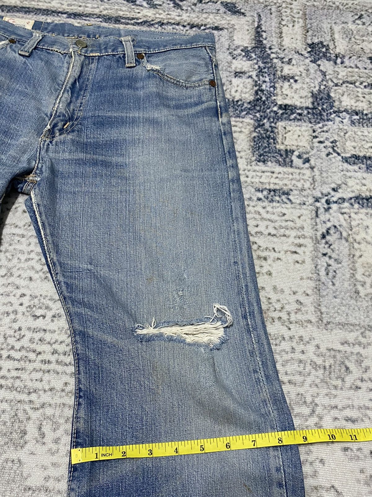 Vintage Vintage Distressed 70's CANTON Bootcut Half Selvedge Jeans Size US 32 / EU 48 - 11 Thumbnail