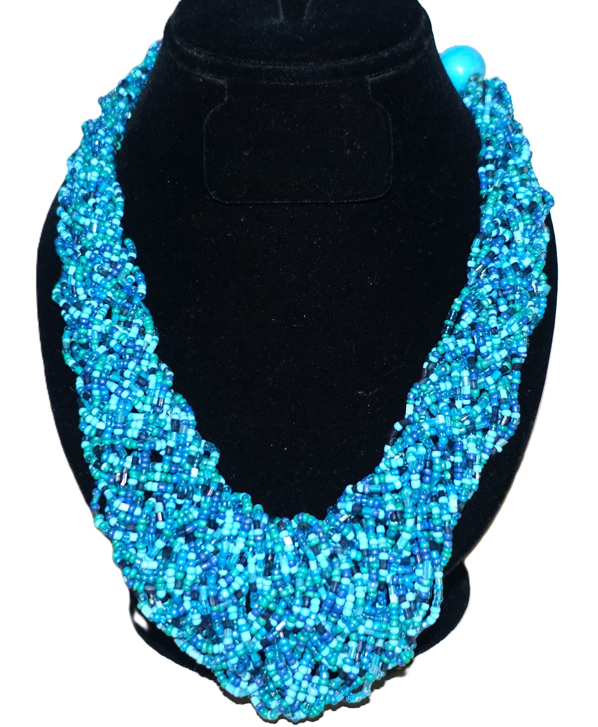 Vintage Faux Turquoise Beaded Bib Necklace Size ONE SIZE - 1 Thumbnail