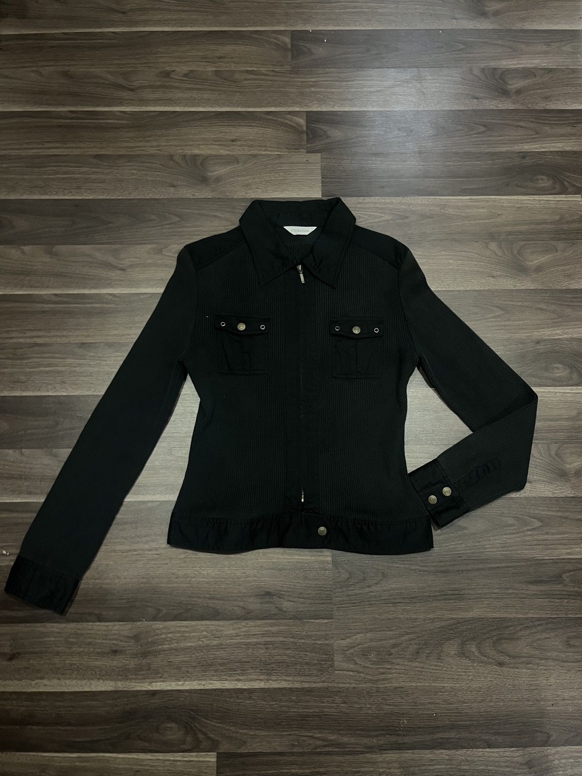 Bottega Veneta Inspired Black Bottega Veneta Ribbed Knit Jacket – Coqueline Size L / US 10 / IT 46 - 1 Thumbnail