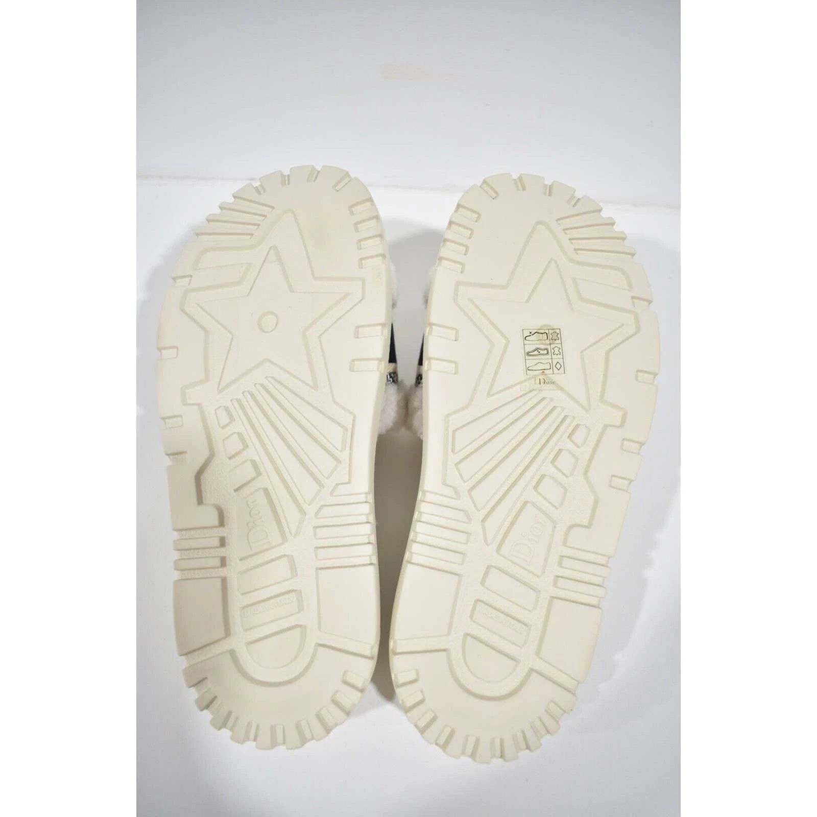 Dior Dway Shearling Fur Logo Chunky Slide Flat Sandal 40 Size US 10 / IT 40 - 12 Thumbnail