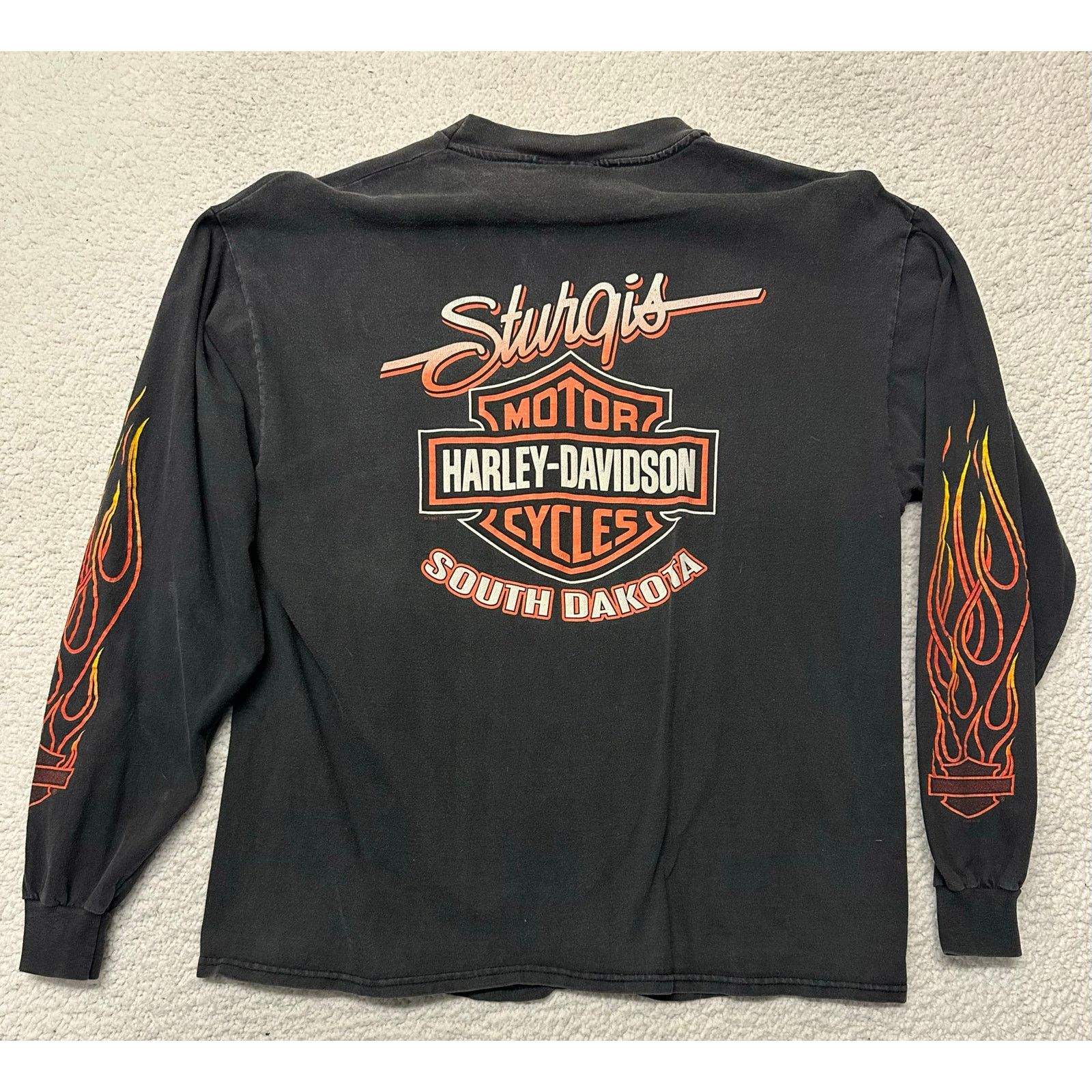 Harley Davidson Vintage Harley Davidson Long Sleeve Flames Size XL Size US XL / EU 56 / 4 - 16 Thumbnail