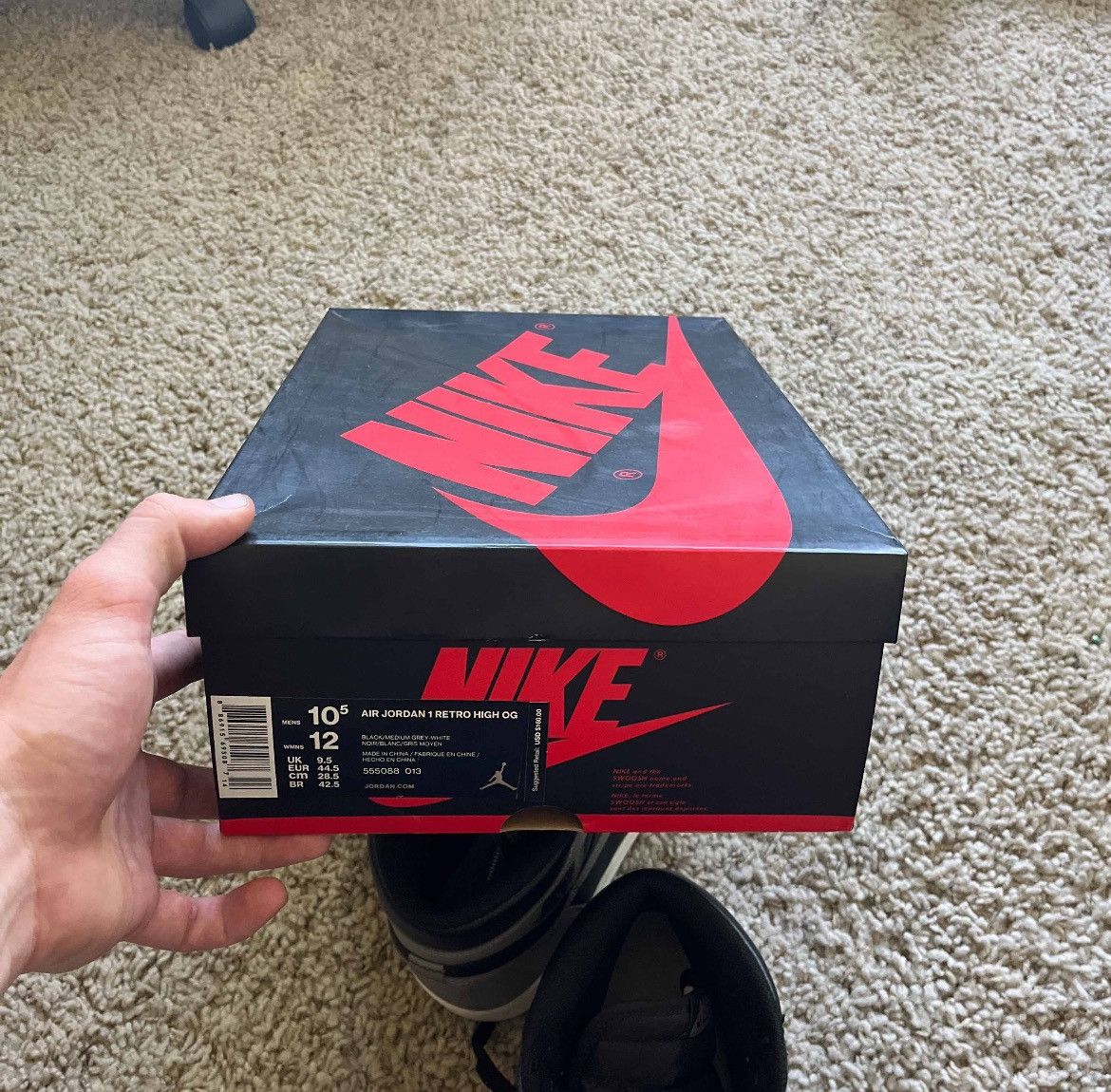 Jordan Brand Air Jordan 1 Shadow “2018” Size US 10.5 / EU 43-44 - 7 Thumbnail
