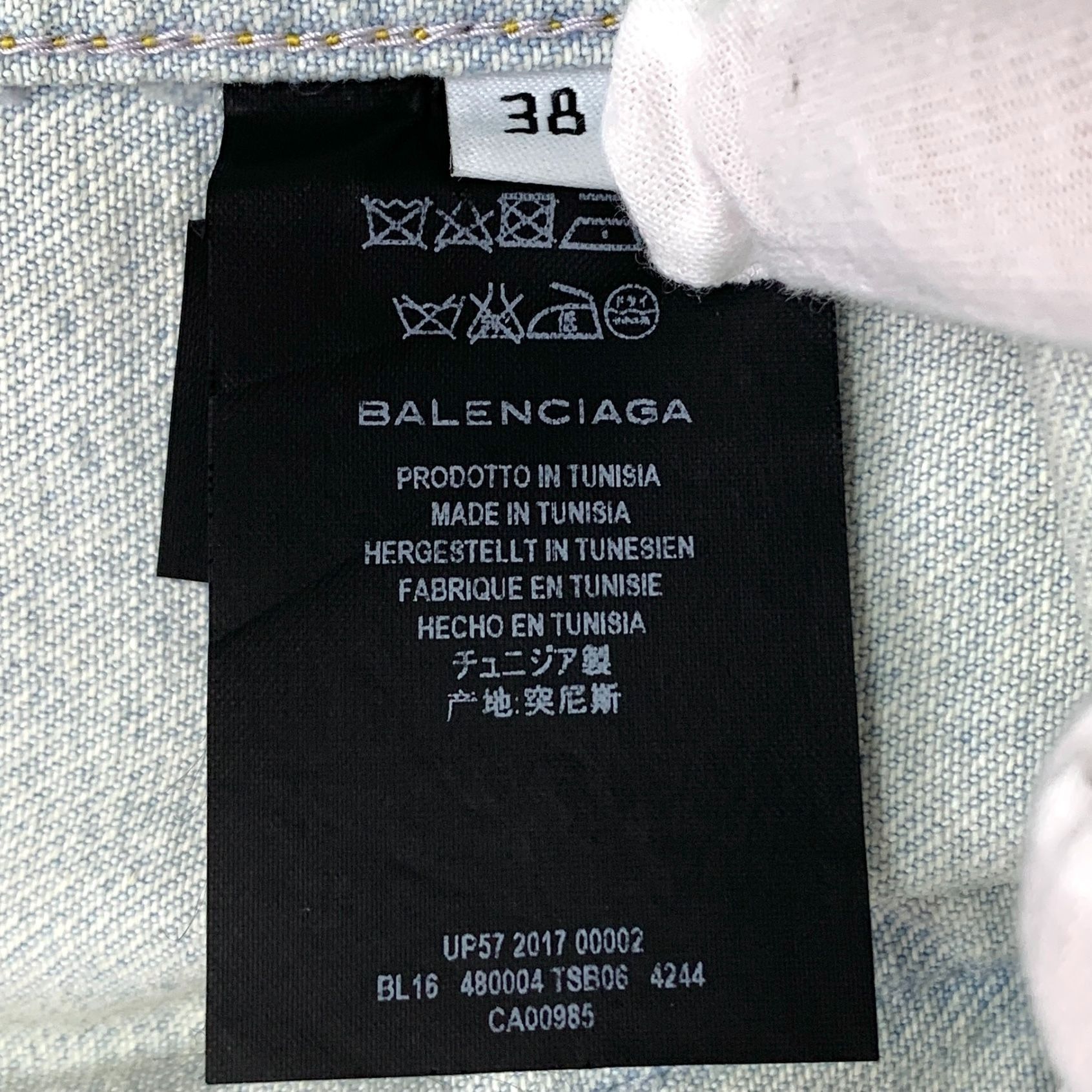 Balenciaga Balenciaga Light Blue Cotton Single-Breasted Denim Jacket Si Size S / US 4 / IT 40 - 4 Thumbnail