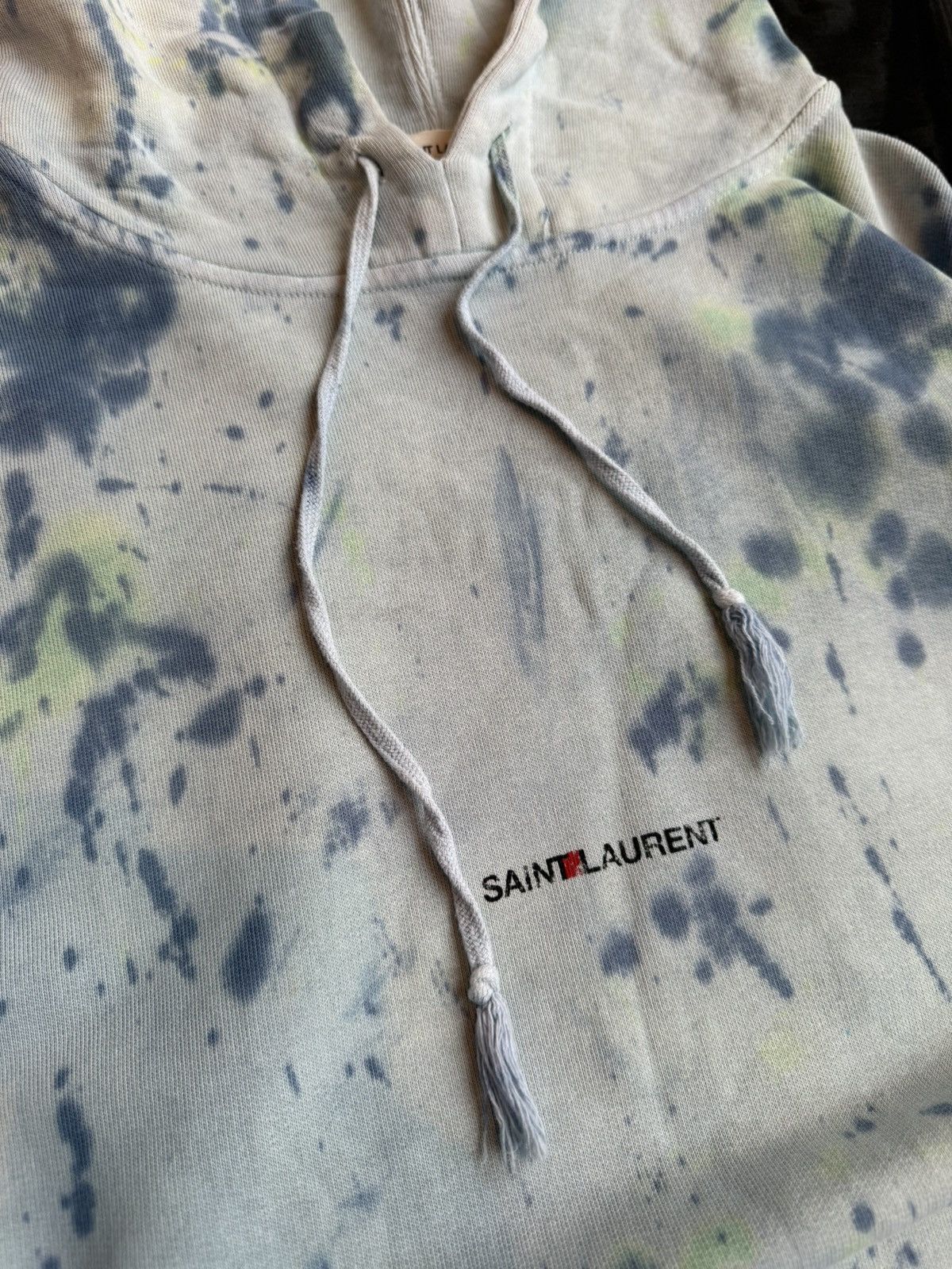 Saint Laurent Paris SS19 Saint Laurent rive gauche logo tie dye blue hoodie S Size US S / EU 44-46 / 1 - 17 Thumbnail