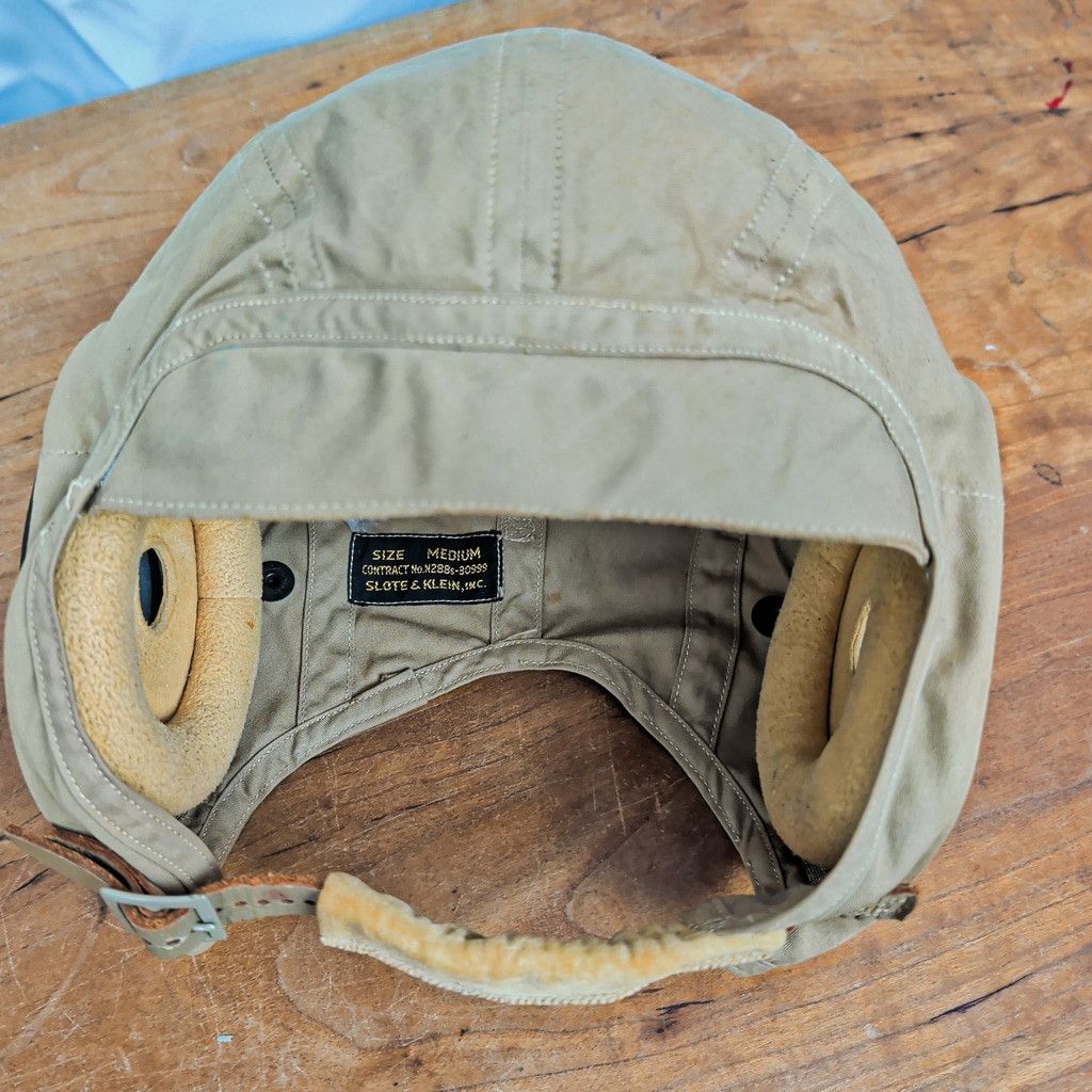 Vintage WW2 US Military Slote & Klein Summer Flight Hat/Helmet Size ONE SIZE - 1 Thumbnail