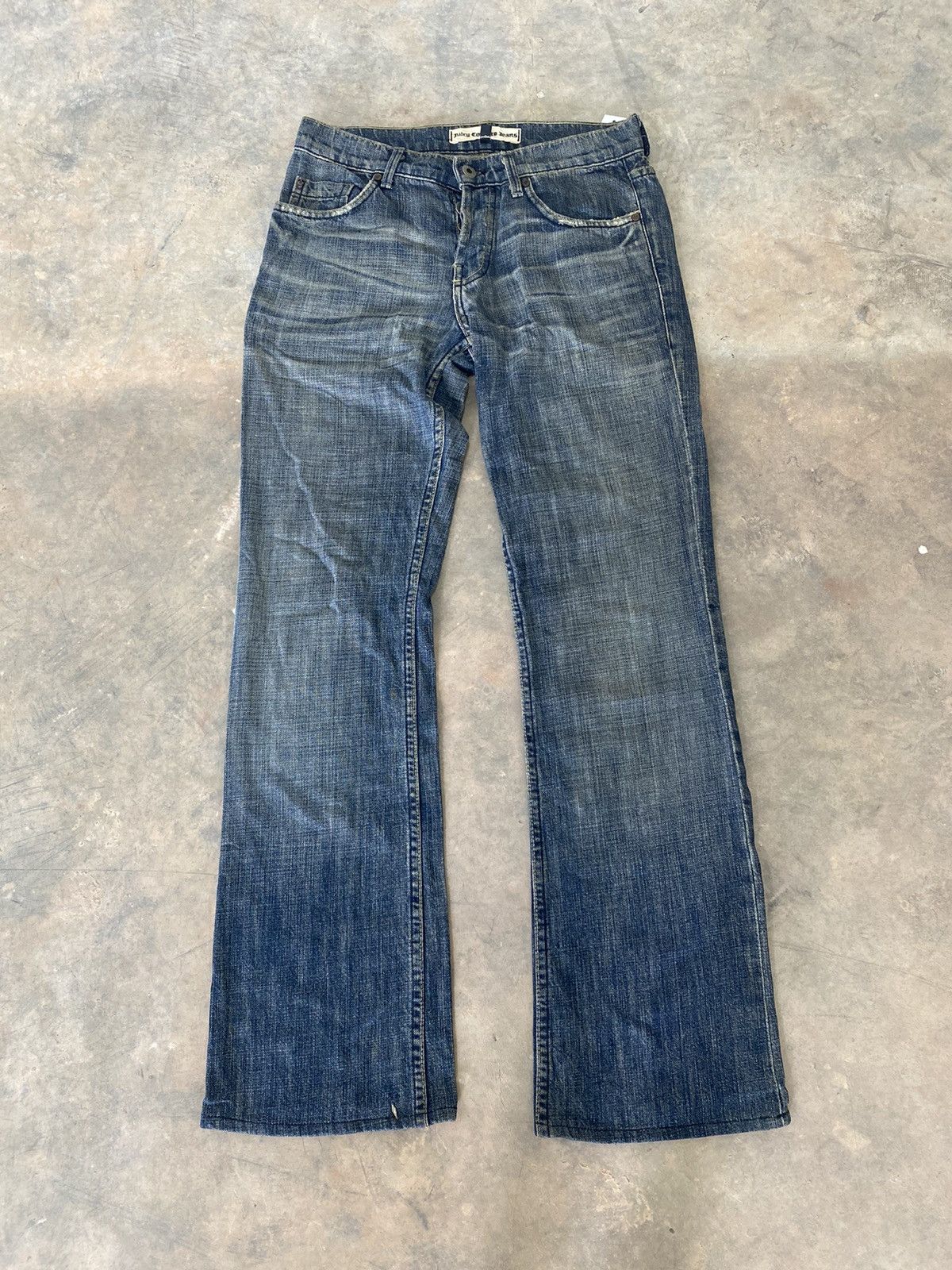 Hysteric Glamour × Japanese Brand × Le Grande Bleu (L.G.B.) Sick☠️ Juicy Couture Flare Jeans Fly Button Punk Grunge Lgb Size US 29 - 2 Thumbnail