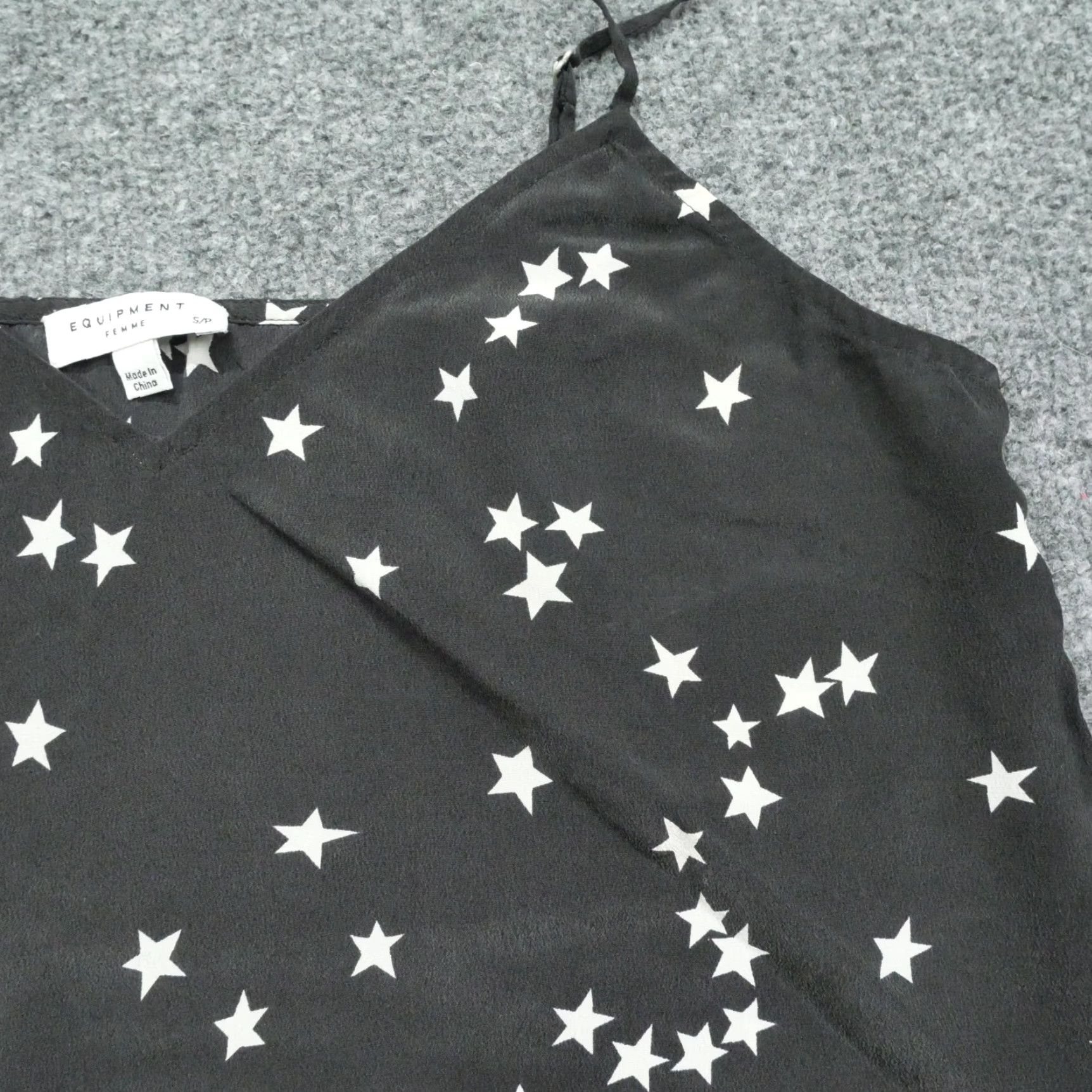 Equipment Equipment Femme Cami Womens Small Black White Stars Silk Top Size S / US 4 / IT 40 - 3 Thumbnail
