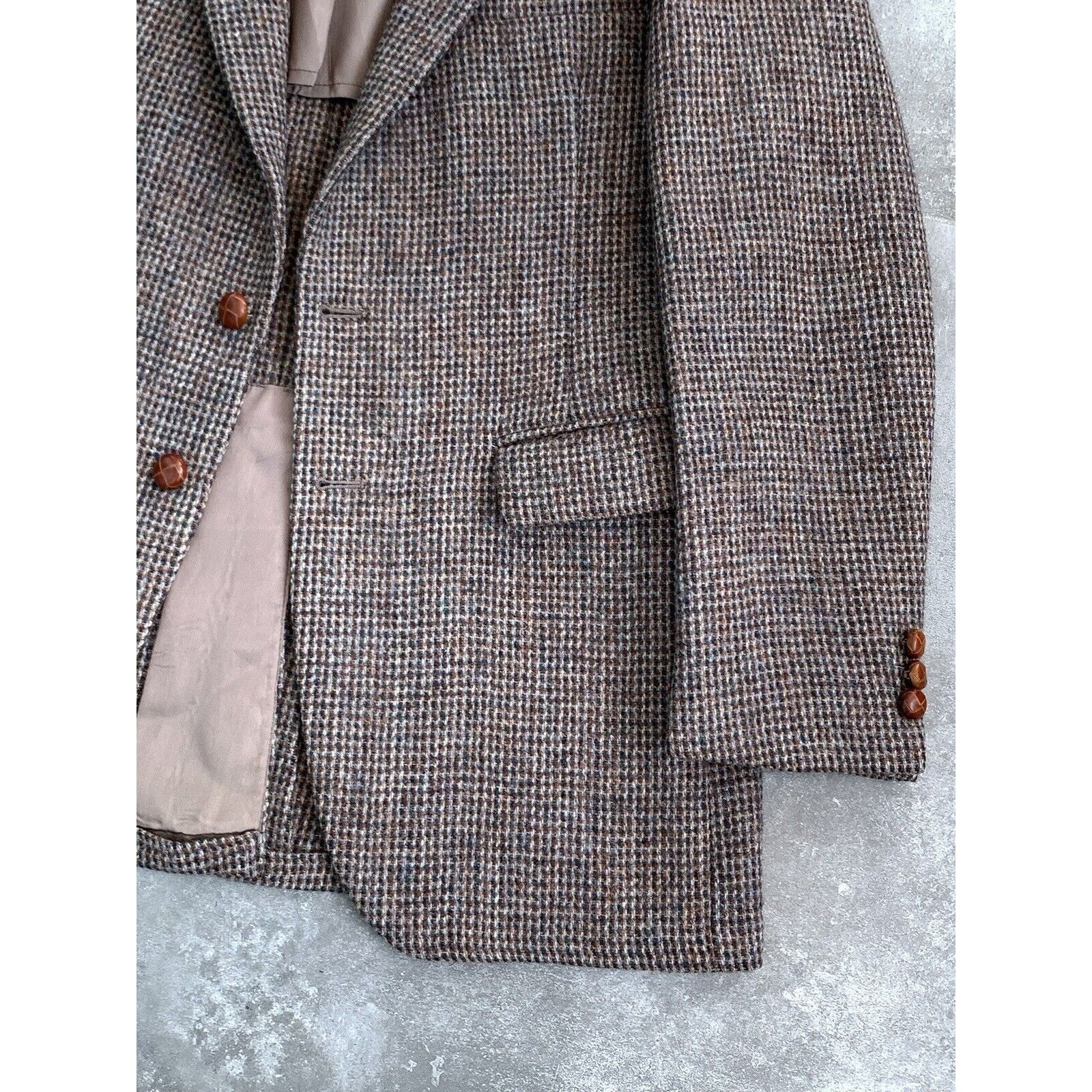 Harris Tweed × Vintage Men's HARRIS TWEED MADE IN USA Sport Blazer Jacket EU 48 M Size 48R - 17 Thumbnail