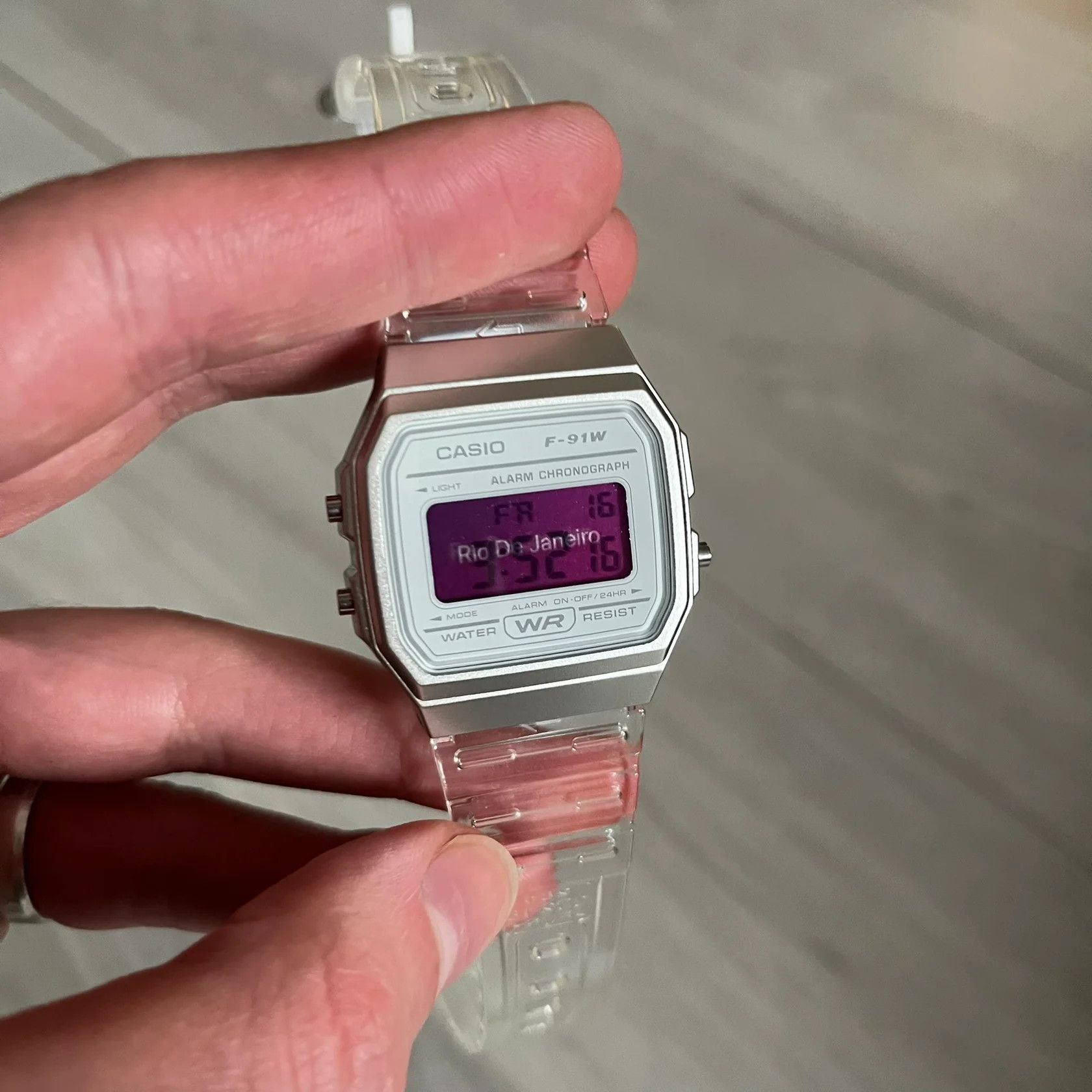 Casio Casio F-91W "Rio de Janeiro" Clear Digital Watch Size ONE SIZE - 3 Thumbnail