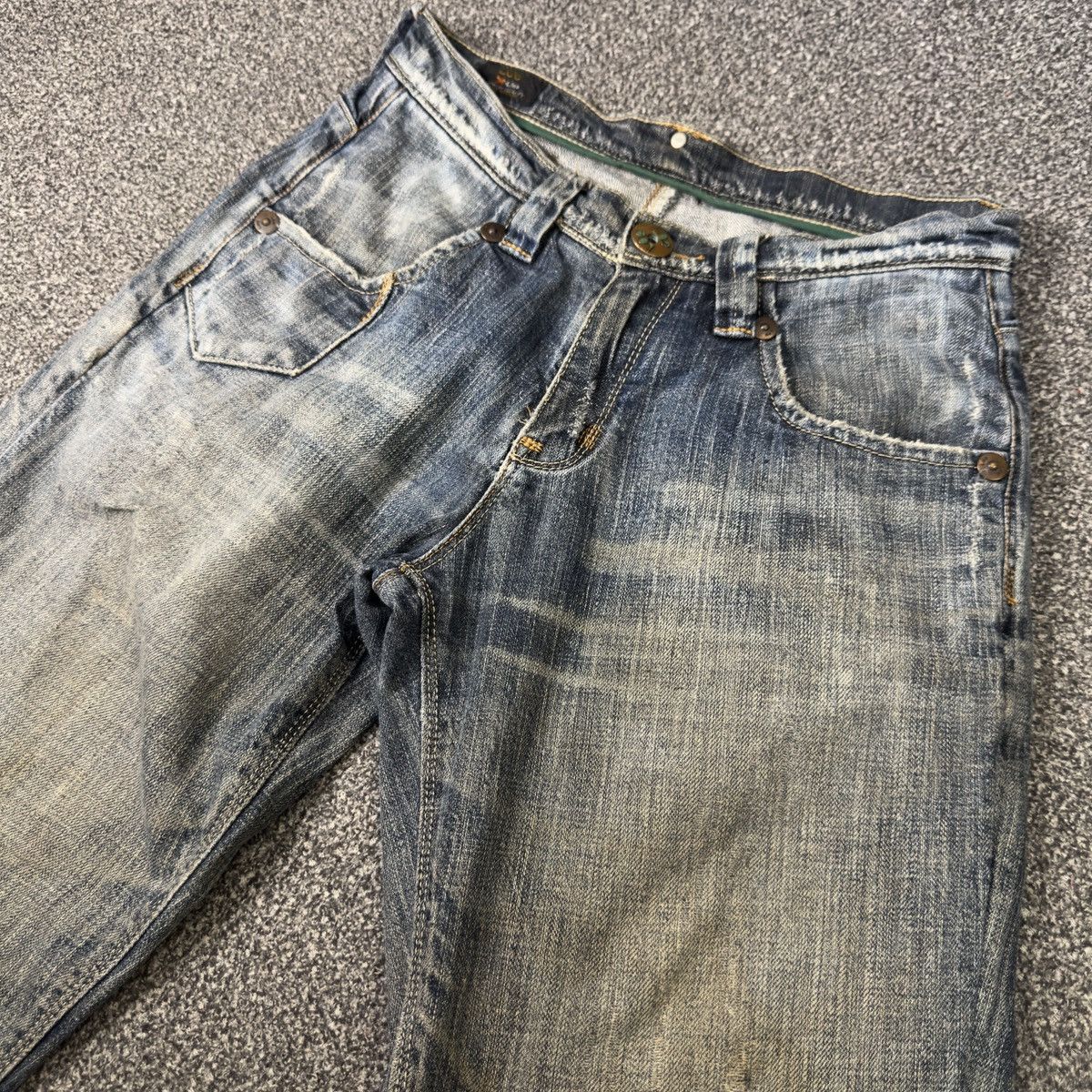 Lee 🔥 Vintage 90s Flared x-Line Lee Trashed Distressed Jeans Size US 30 / EU 46 - 3 Thumbnail