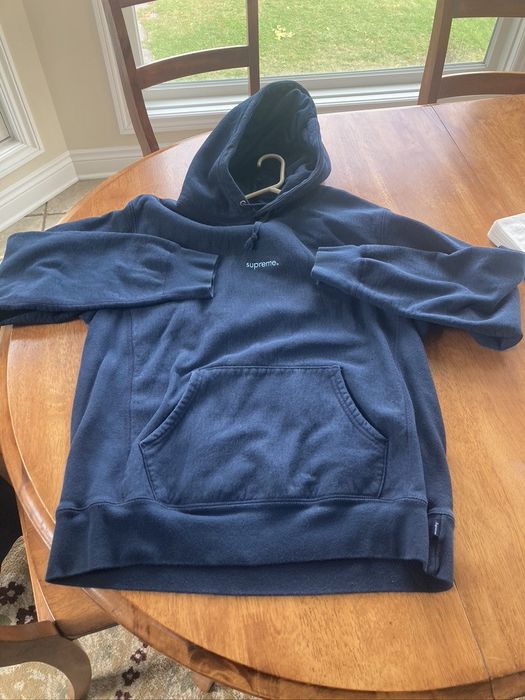 Supreme Supreme Trademark Hoodie Navy FW2018 | Grailed