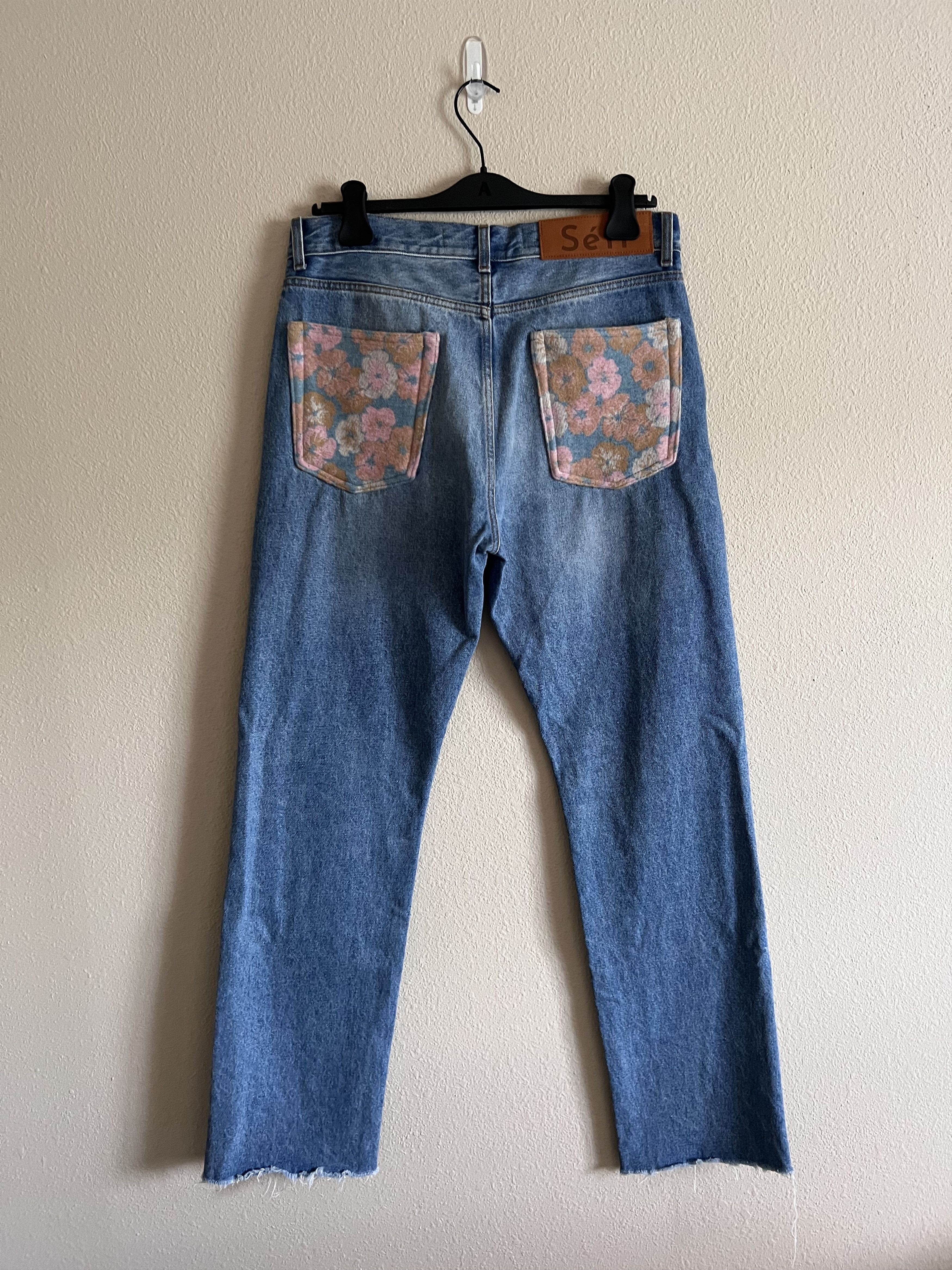 Sefr Sefr Straight Cut Flower Denim Jeans Size US 32 / EU 48 - 5 Thumbnail