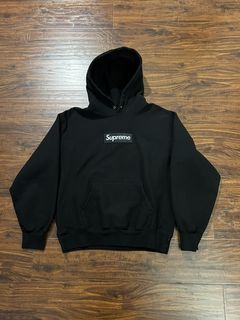 Supreme black red sales box logo hoodie