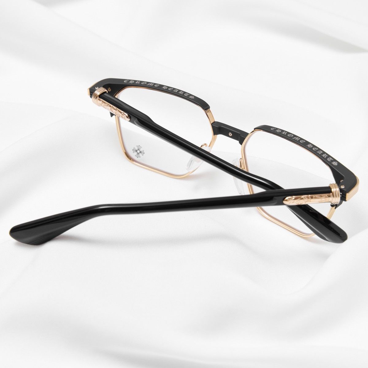 Chrome Hearts CHROME HEARTS BLAZIN MATTE BLACK/GOLD PLATED-BLACK-PLASTIC GLASSES Size ONE SIZE - 8 Thumbnail