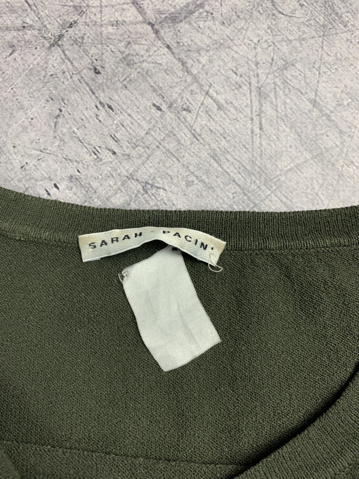 Sarah Pacini Sarah Pacini Long Sleeve T-Shirt Size Z Khaki Green Top Y2K Size S / US 4 / IT 40 - 5 Thumbnail
