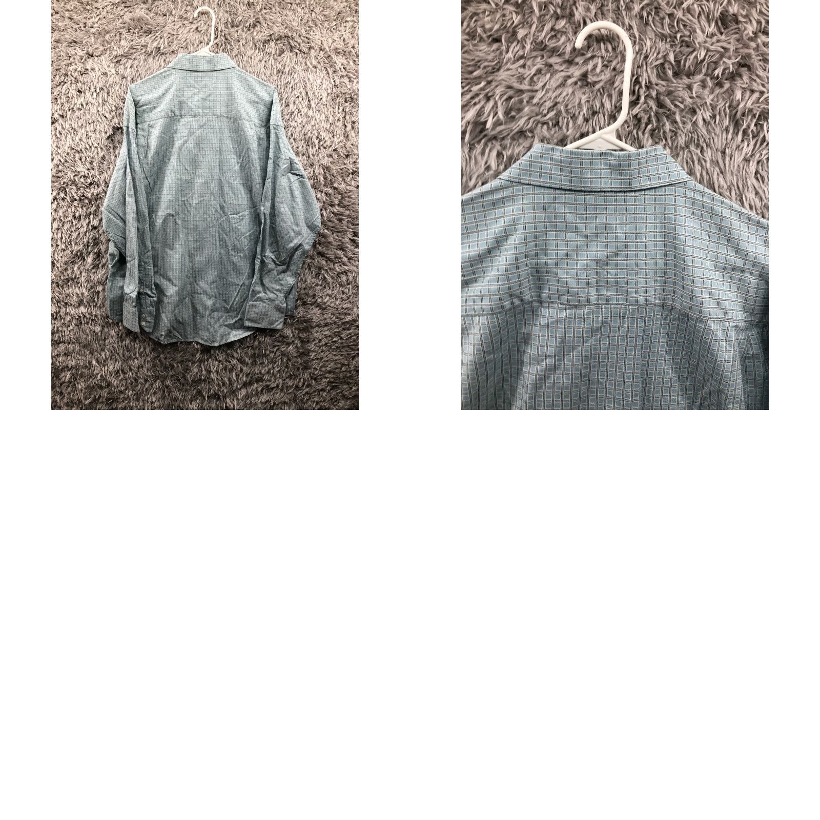 Geoffrey Beene Geoffrey Beene Shirt XL Mens Light Blue Long Sleeve Spread Collar Button-Up Regular Fit Plaid Navy Blue Accessories Logo Embroidered Size US XL / EU 56 / 4 - 8 Thumbnail