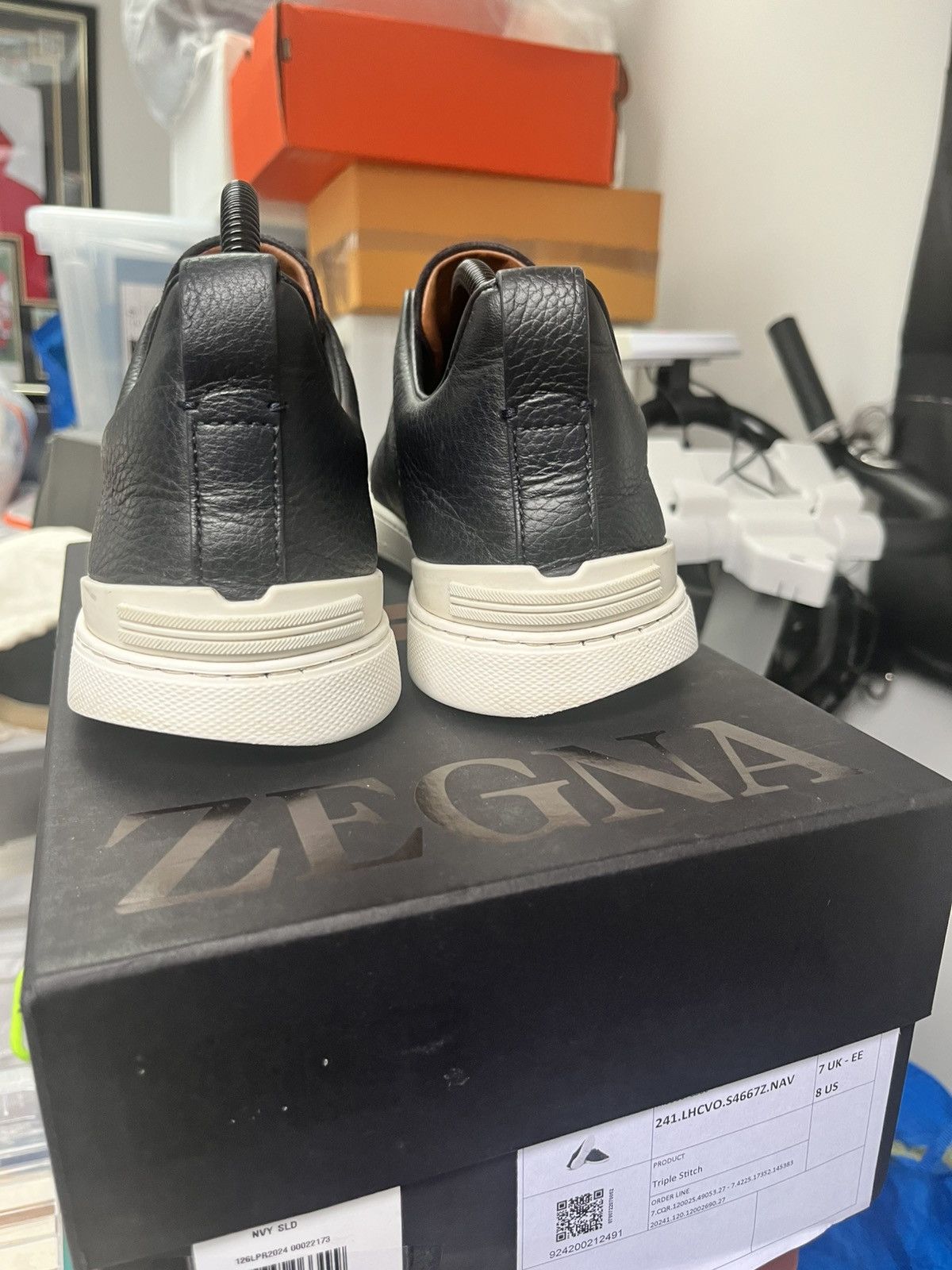 Ermenegildo Zegna Zegna navy suede & leather triple stitch uk 9 eu 43 Size US 10 / EU 43 - 5 Thumbnail