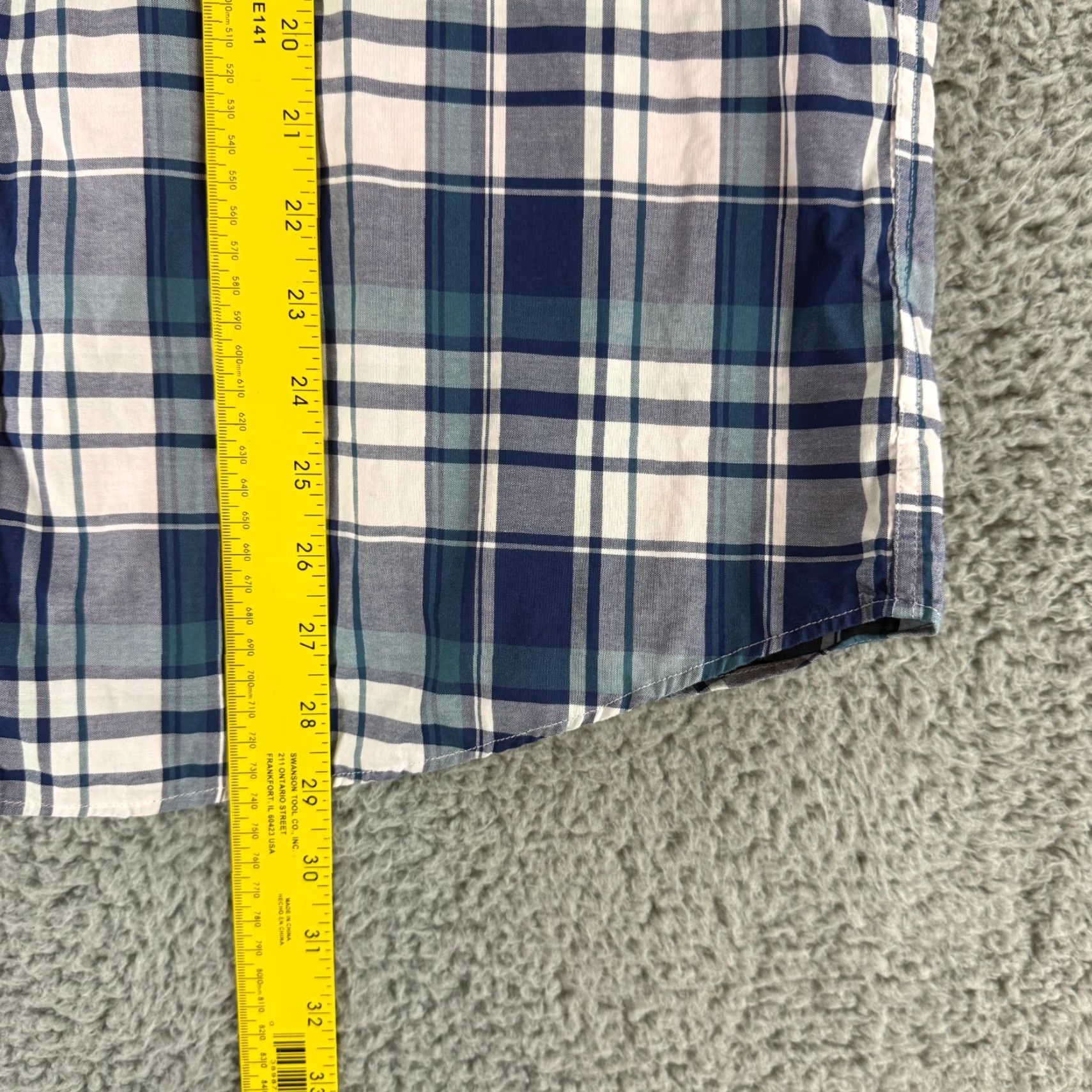 UNTUCKit UNTUCKit Button-Up Shirt Mens XL Blue Plaid Long Sleeve 100% Cotton Jeans? Size US XL / EU 56 / 4 - 7 Thumbnail